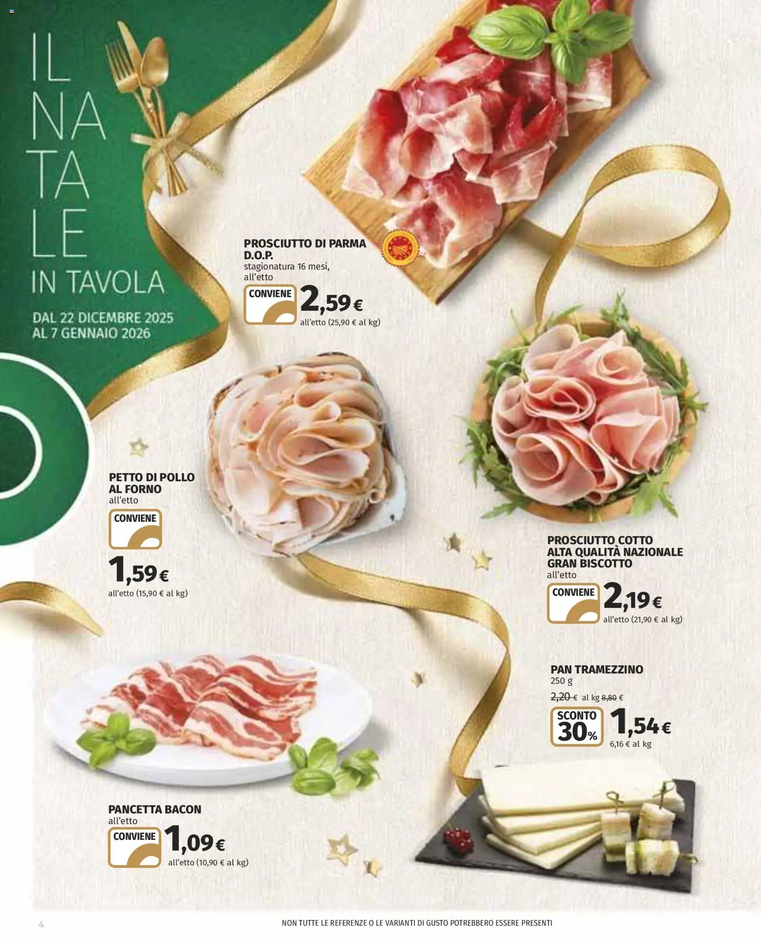 Volantino COOP del 22.12.2025 | Pagina: 4 | Prodotti: Prosciutto di Parma, Pollo, Pancetta, Forno
