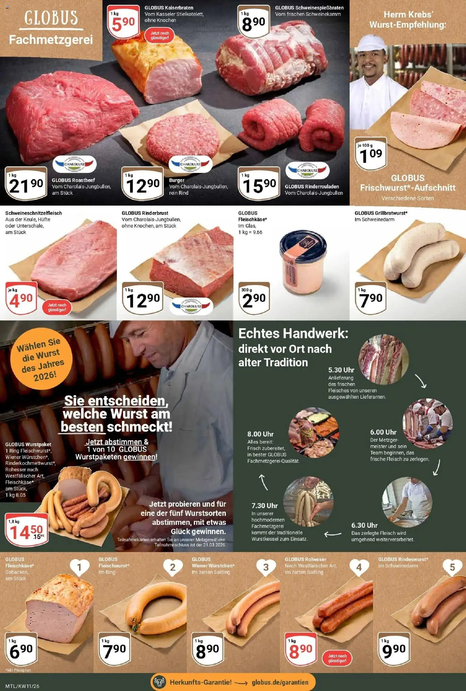 Globus prospekt Maintal-Dörnigheim	 – gültig ab 09.03.2026 | Seite: 9 | Produkte: Rinderrouladen, Burger, Roastbeef, Fleisch