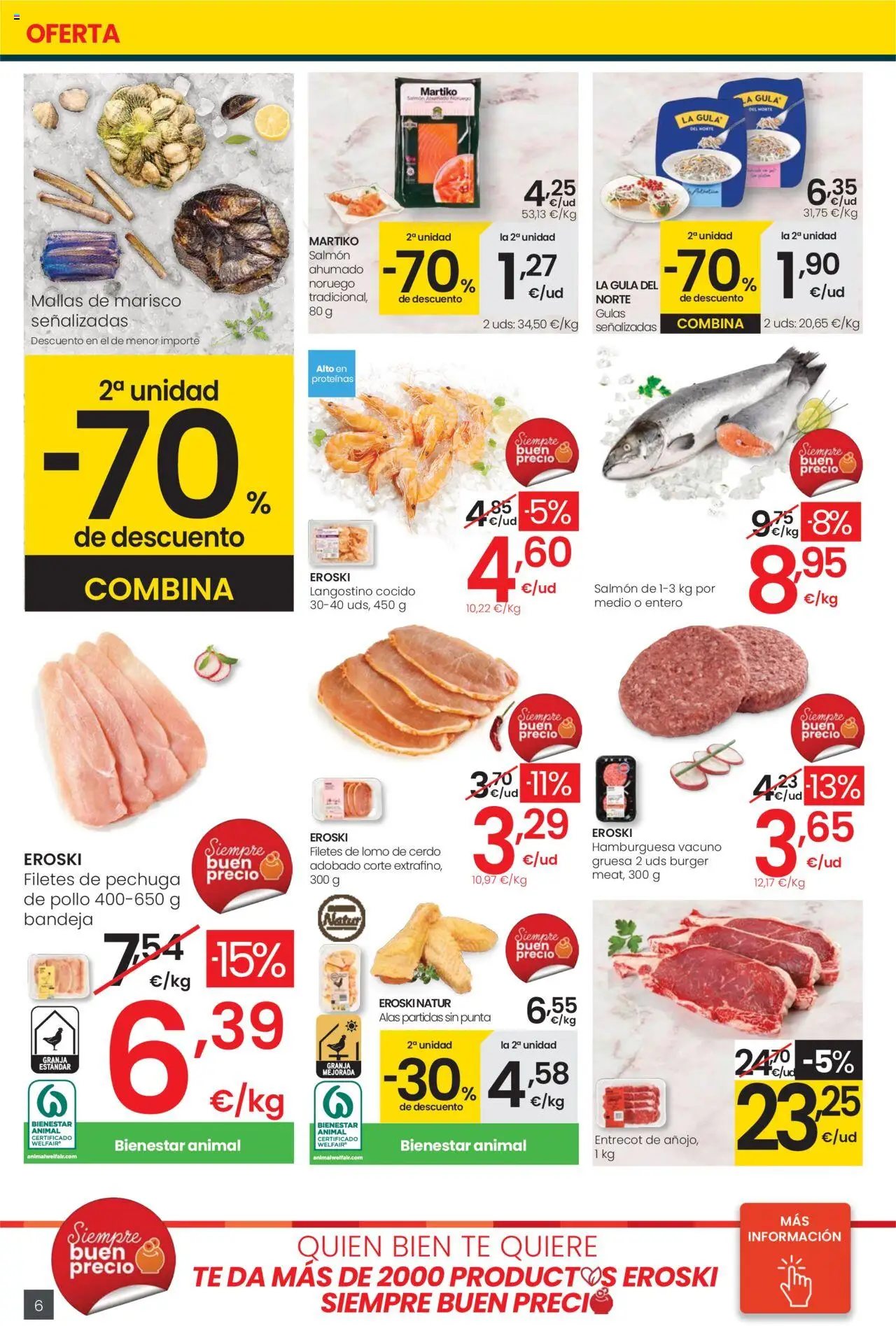 Eroski - Precio más bajo City │ válido desde el 02.10.2025 | Página: 6 | Productos: Té, Σοκολατούχο γάλα, Bandeja, Langostino