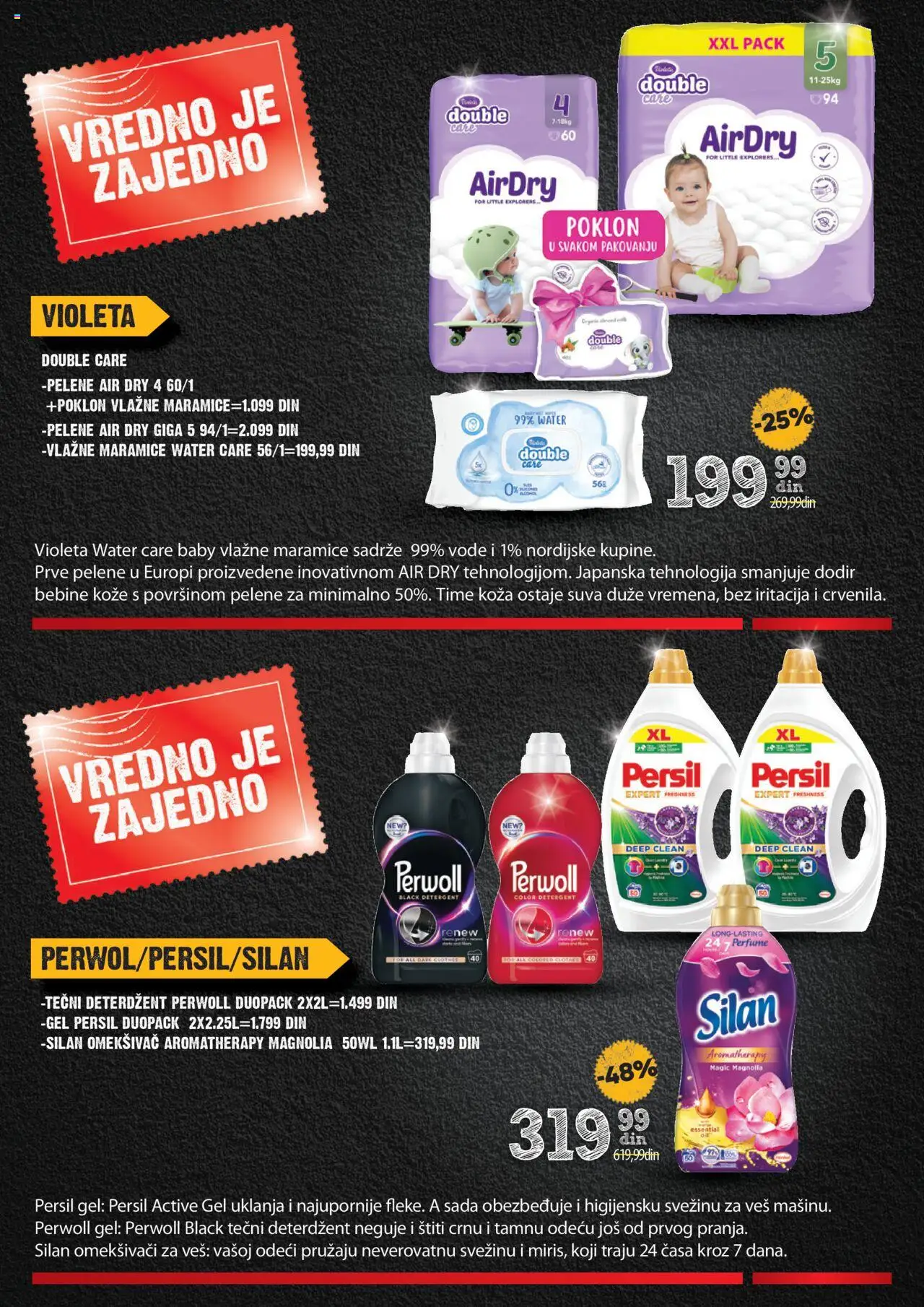 Idea katalog - važi od 24.07.2025 | Strana: 18 | Proizvode: Tečni deterdžent, Perwoll, Vlažne maramice, Pelene
