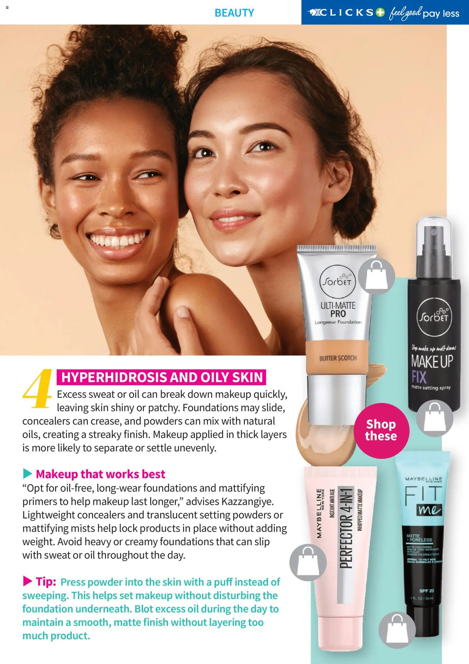 New Clicks catalogue – valid from 01.04.2026 | Page: 38 | Products: Setting spray, Butter, Oil, Clay