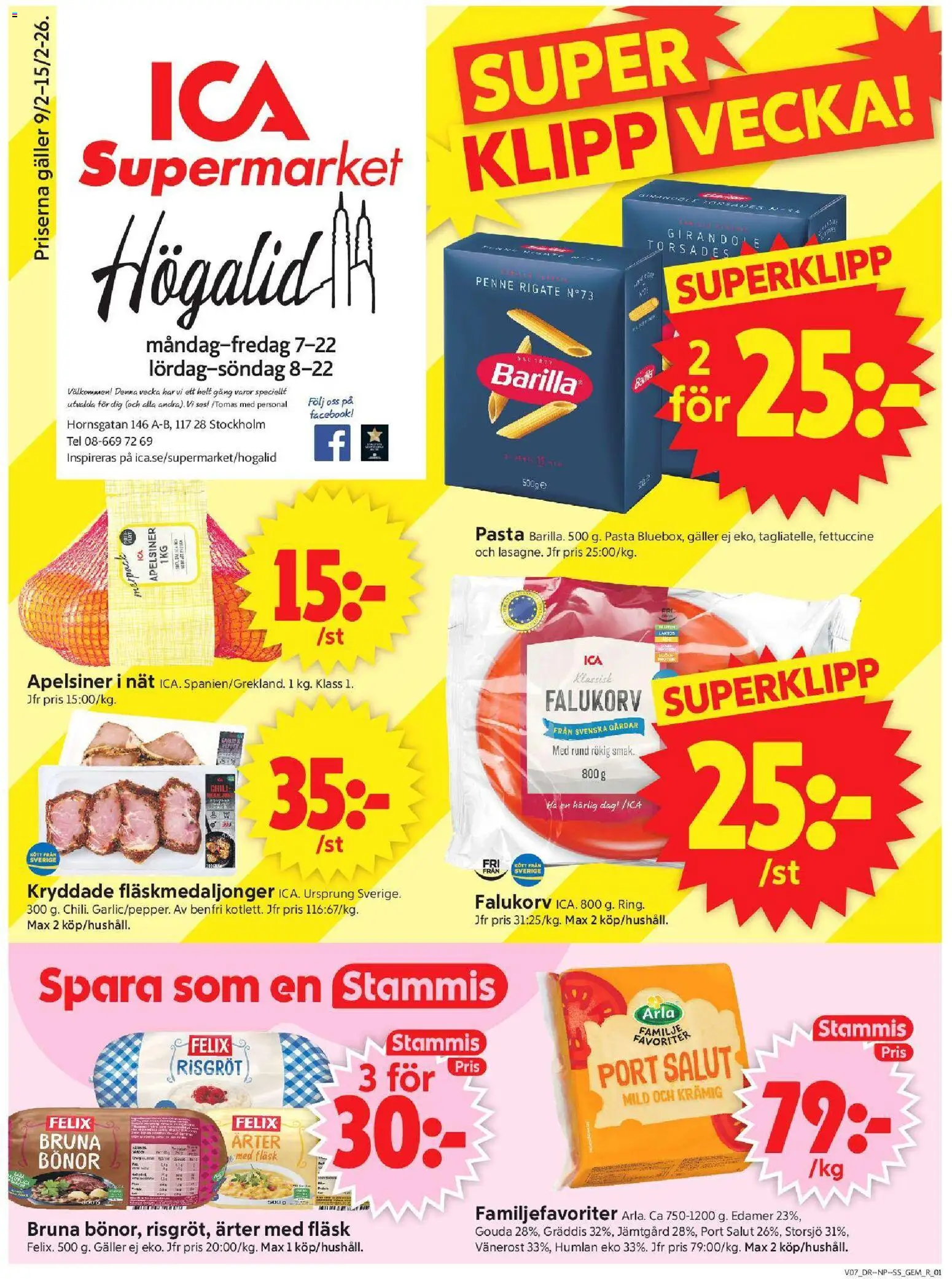 ICA Supermarket reklamblad aktuell från 09.02.2026 | Sida: 1