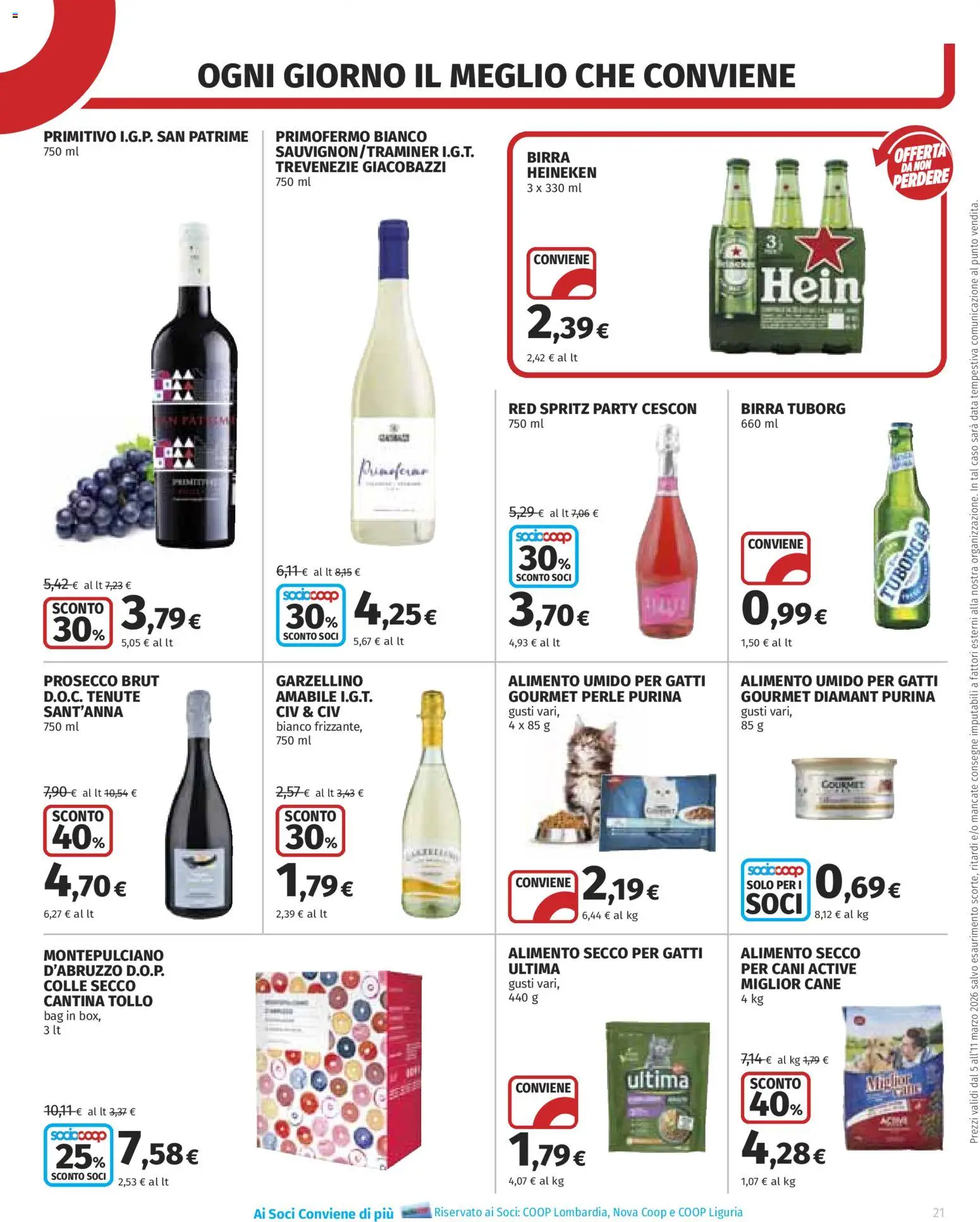 Volantino COOP del 05.03.2026 | Pagina: 21 | Prodotti: Birra, Prosecco, Data, Heineken
