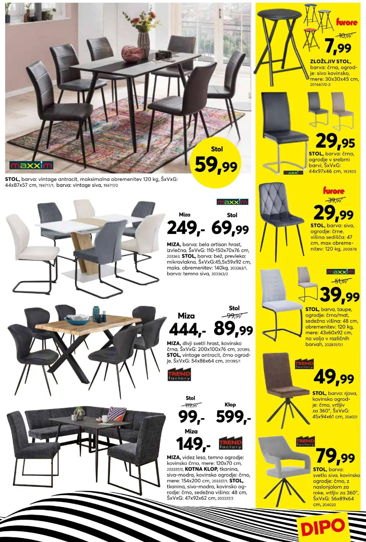 Dipo katalog │ velja od 06.08.2025 | Stran: 9 | Izdelki: Prevleka, Miza, Stol, Barva