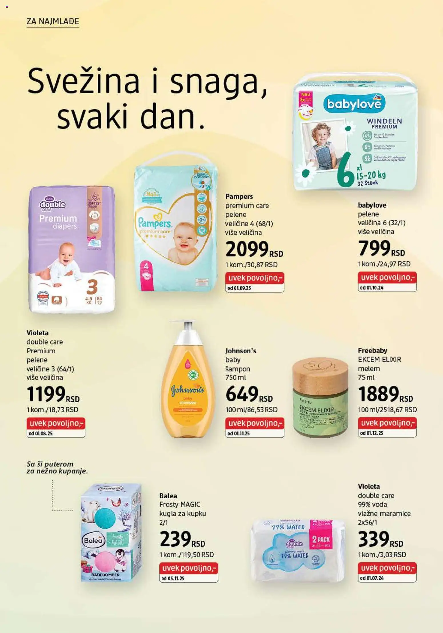 DM Drogerie katalog - važi od 01.01.2026 | Strana: 33 | Proizvode: Šampon, Voda, Vlažne maramice, Pelene