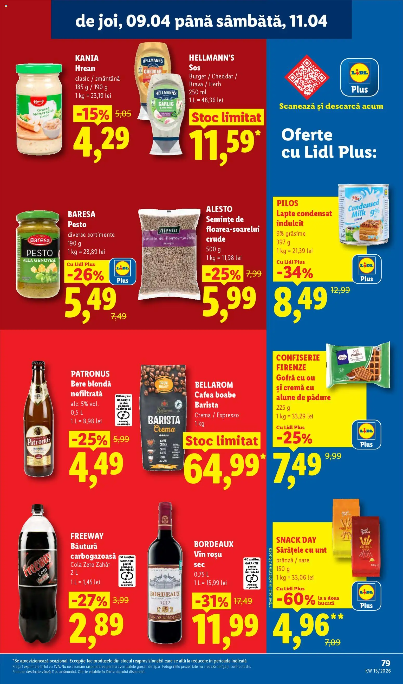 Noul catalog Lidl – valabil de la 06.04.2026 | Pagină: 79 | Produse: Cafea, Vin, Smântână, Zahăr