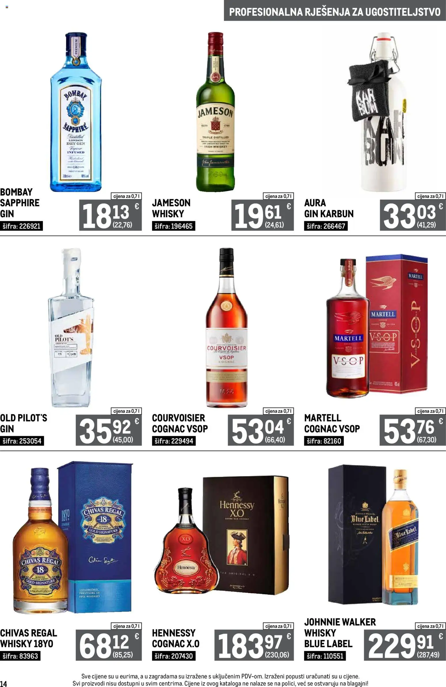 Metro katalog | vrijedi od 01.12.2025 | Stranica: 14 | Proizvodi: Johnnie Walker, Jameson, Gin, Regal