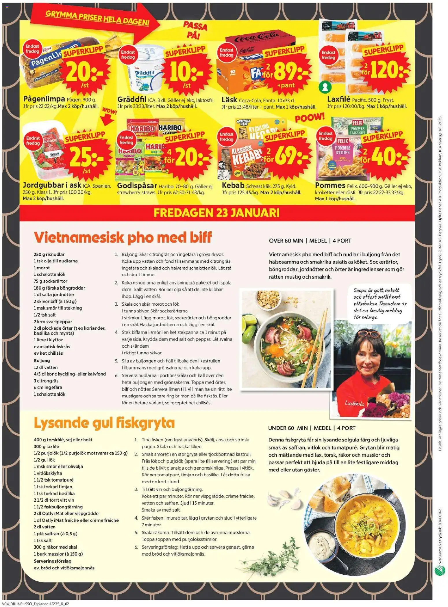 ICA Supermarket reklamblad aktuell från 19.01.2026 | Sida: 14 | Produkter: Creme fraiche, Jordgubbar, Mynta, Basilika