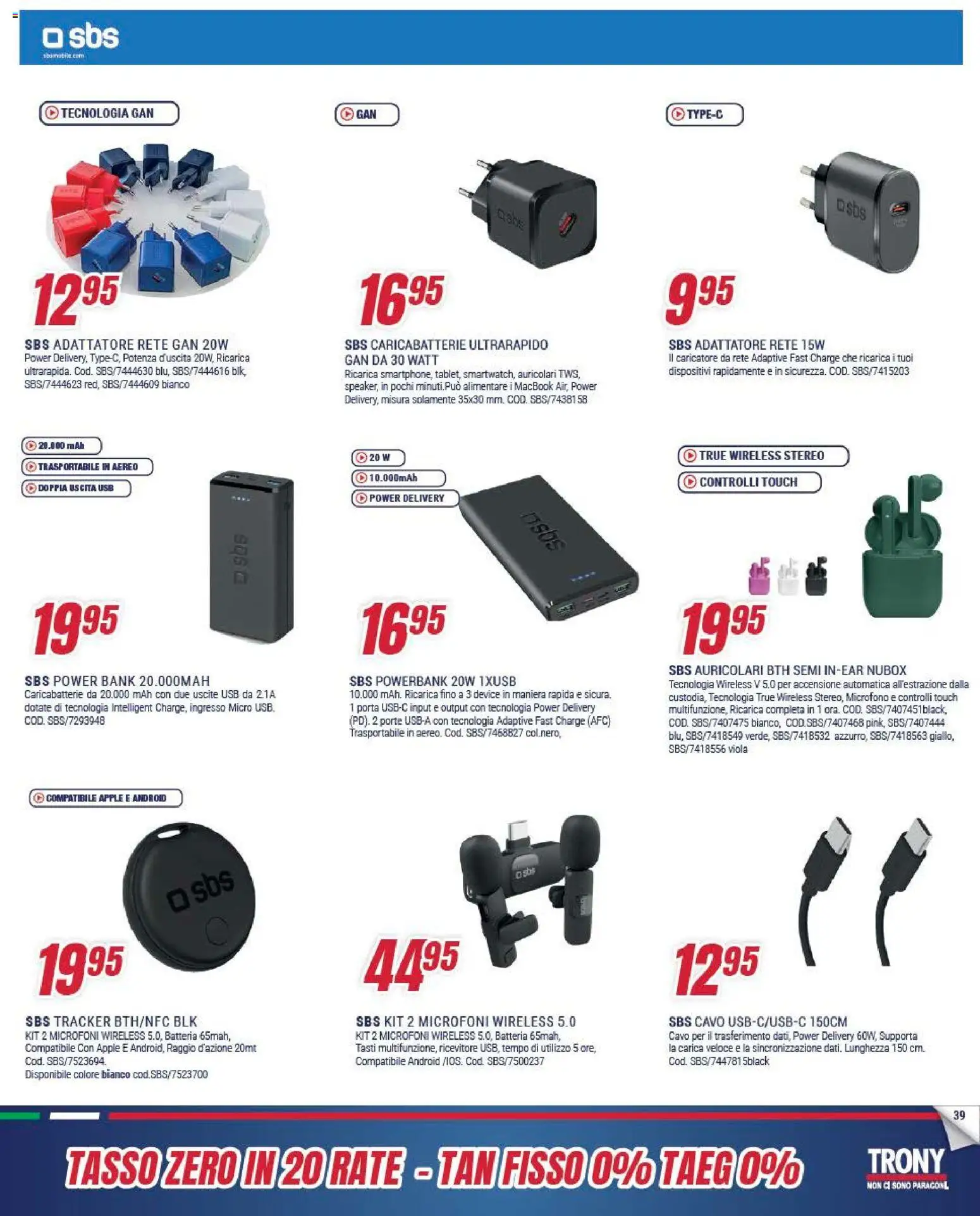 Volantino Trony del 04.12.2025 | Pagina: 39 | Prodotti: Auricolari, Power bank, USB, Macbook