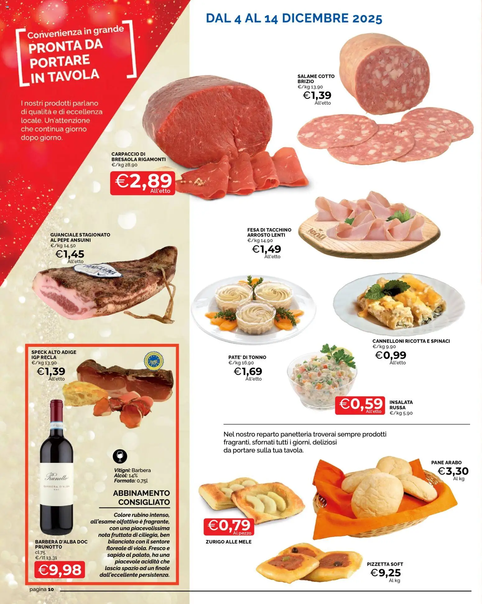Volantino Mercatò del 04.12.2025 | Pagina: 10 | Prodotti: Speck, Insalata, Tonno, Guanciale