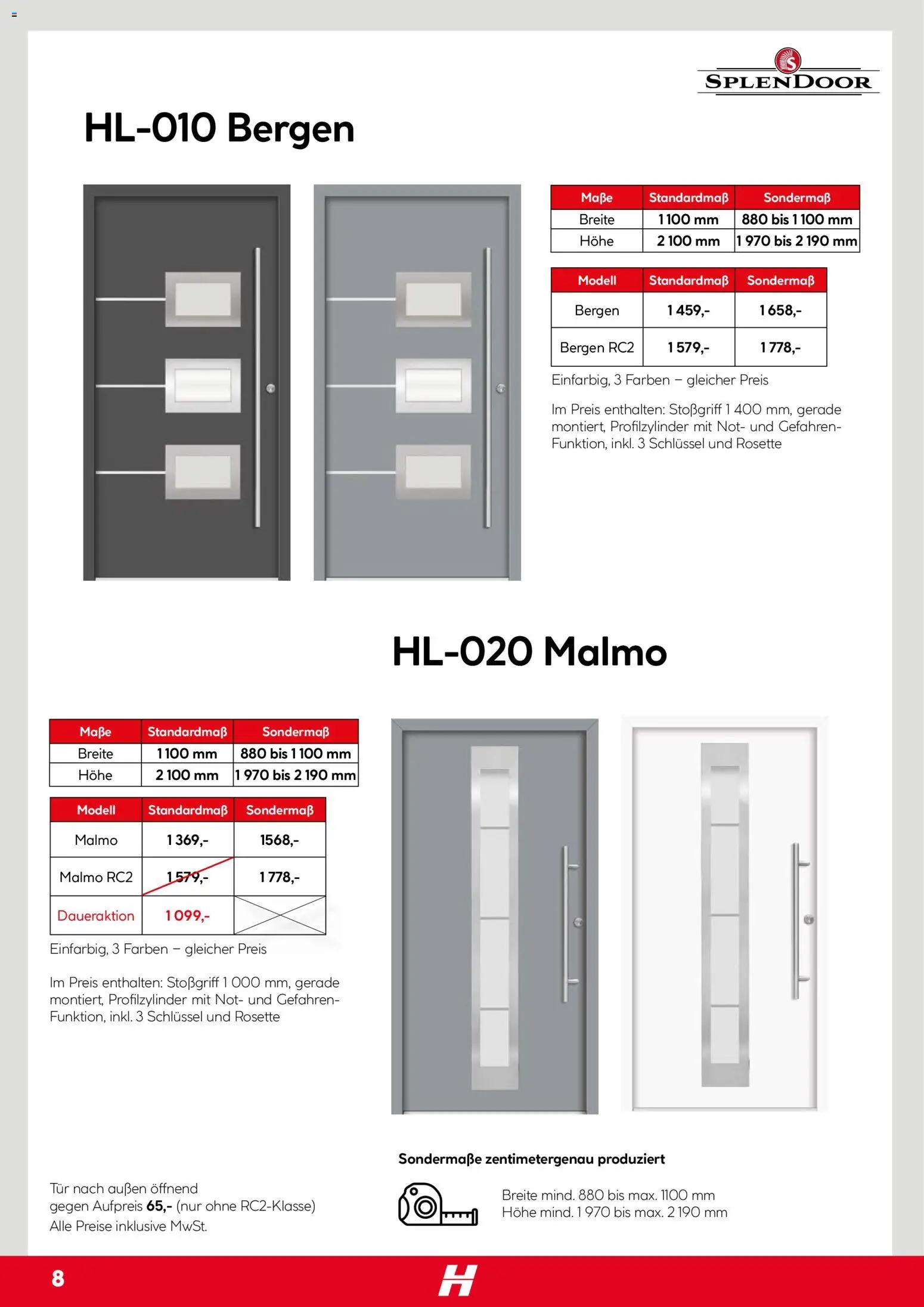 Hellweg Splendoor Innentüren Katalog – gültig ab 05.12.2025 | Seite: 8 | Produkte: Tür