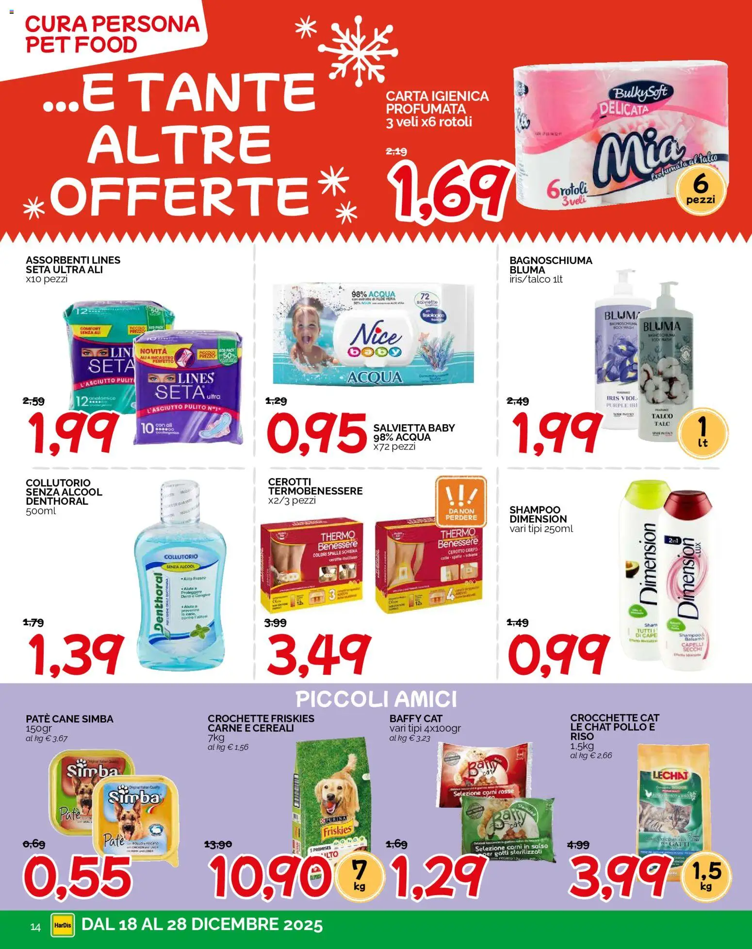 Volantino HarDis del 18.12.2025 | Pagina: 14 | Prodotti: Carta igienica, Pollo, Collutorio, Riso