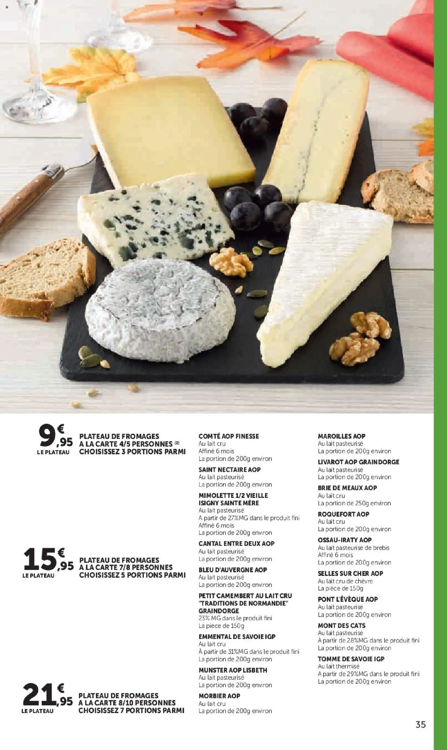 {H1} | Page: 35 | Produits: Emmental, Morbier aop, Brie de meaux aop, Lait
