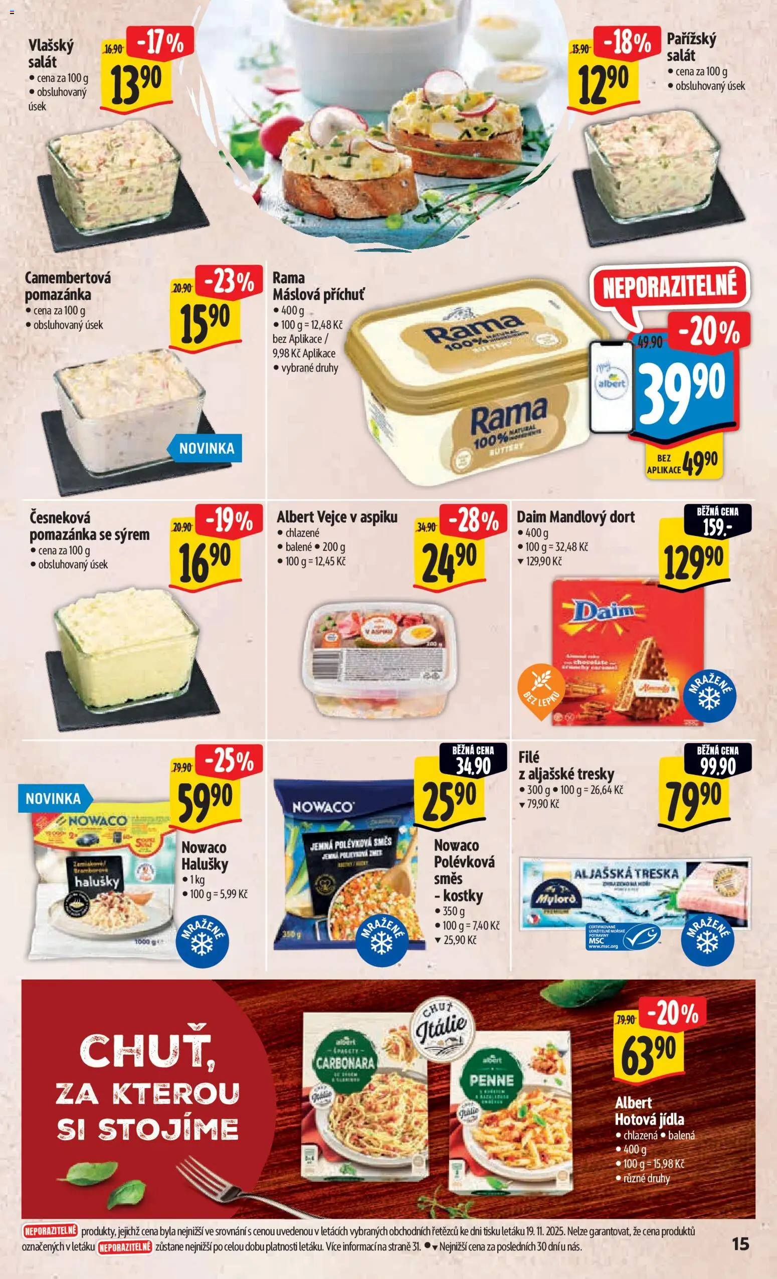 Albert leták - Hypermarket od 26.11.2025 | Strana: 25 | Produkty: Vejce, Treska, Rama, Potraviny