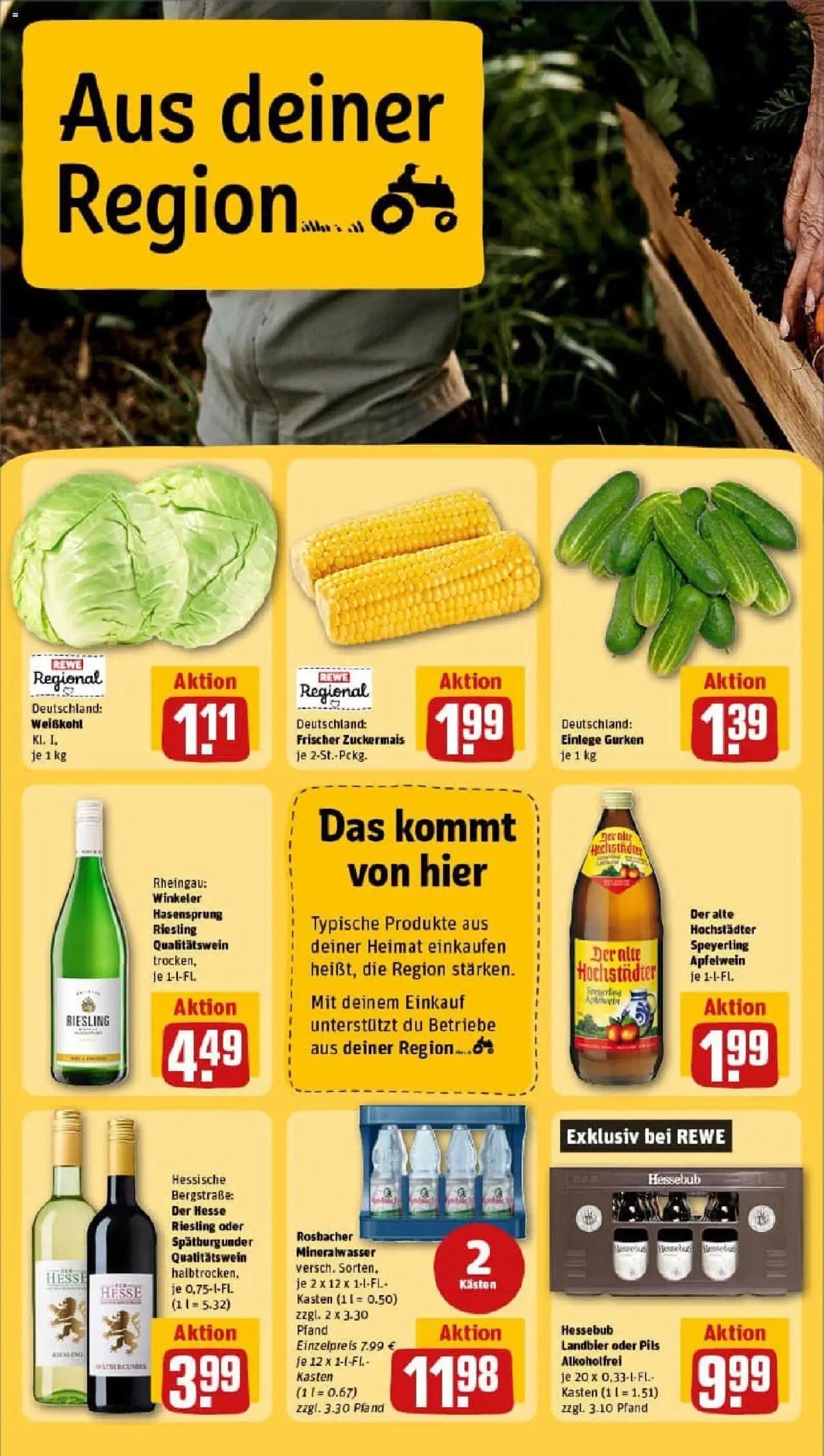 Rewe prospekt Grünberg	 - gültig ab dem 27.07.2025 | Seite: 22 | Produkte: Pils, Mineralwasser, Gurken