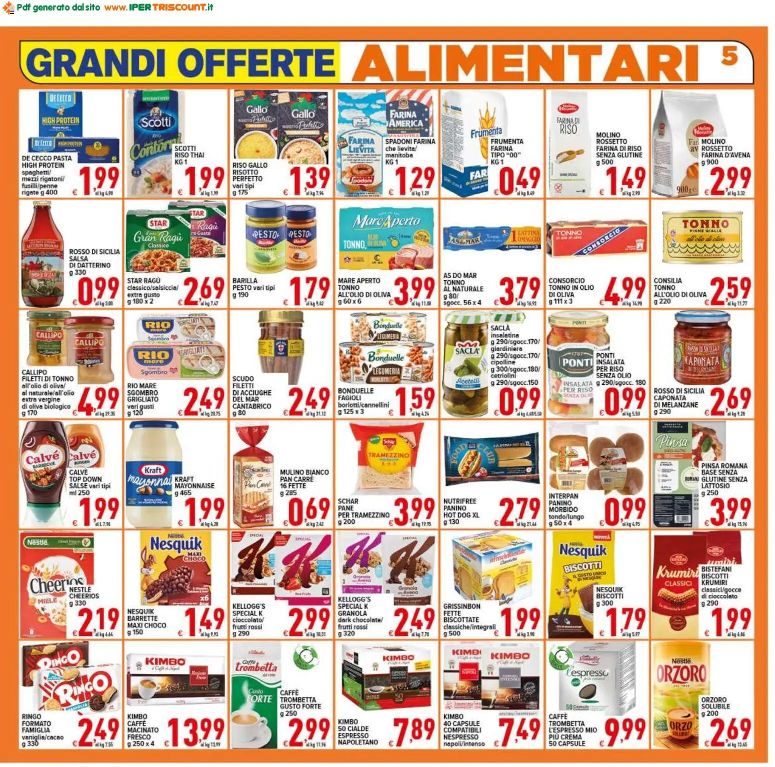 Volantino Ipertriscount del 29.04.2026 | Pagina: 5 | Prodotti: Pane, Biscotti, Fagioli, Cipolline