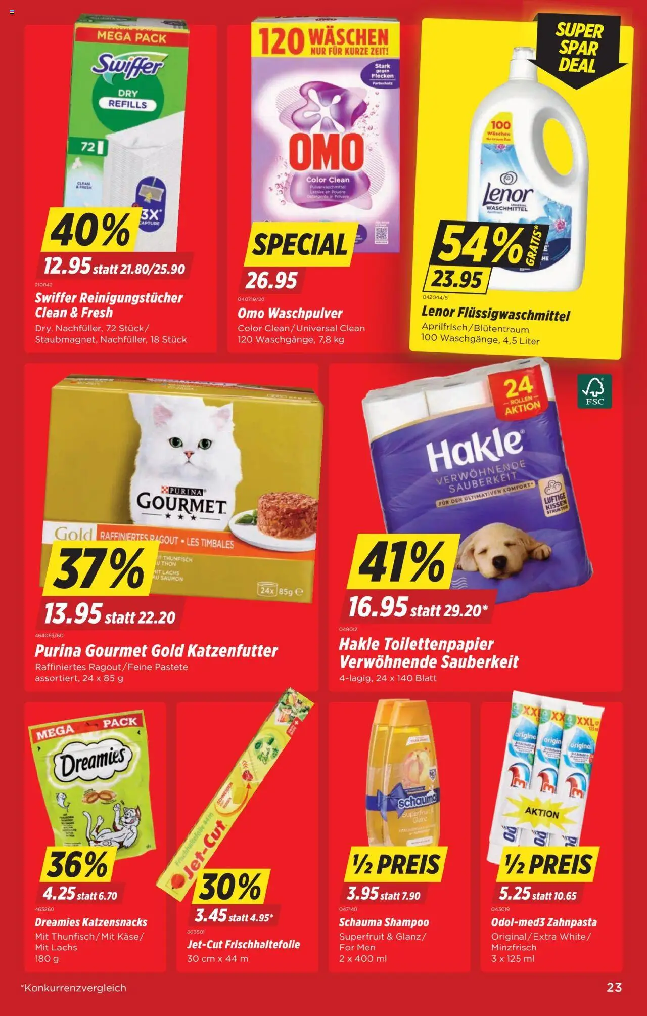 Denner Aktionen ab 12.08.2025 | Seite: 23 | Produkte: Kissen, Zahnpasta, Waschpulver, Toilettenpapier