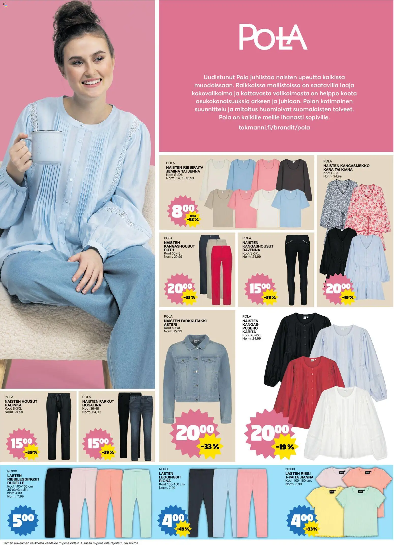 Tokmanni tarjoukset – voimassa 06.04.2026 alkaen | Sivu: 6 | Tuotteet: Pusero, T-paita, Housut, Leggingsit