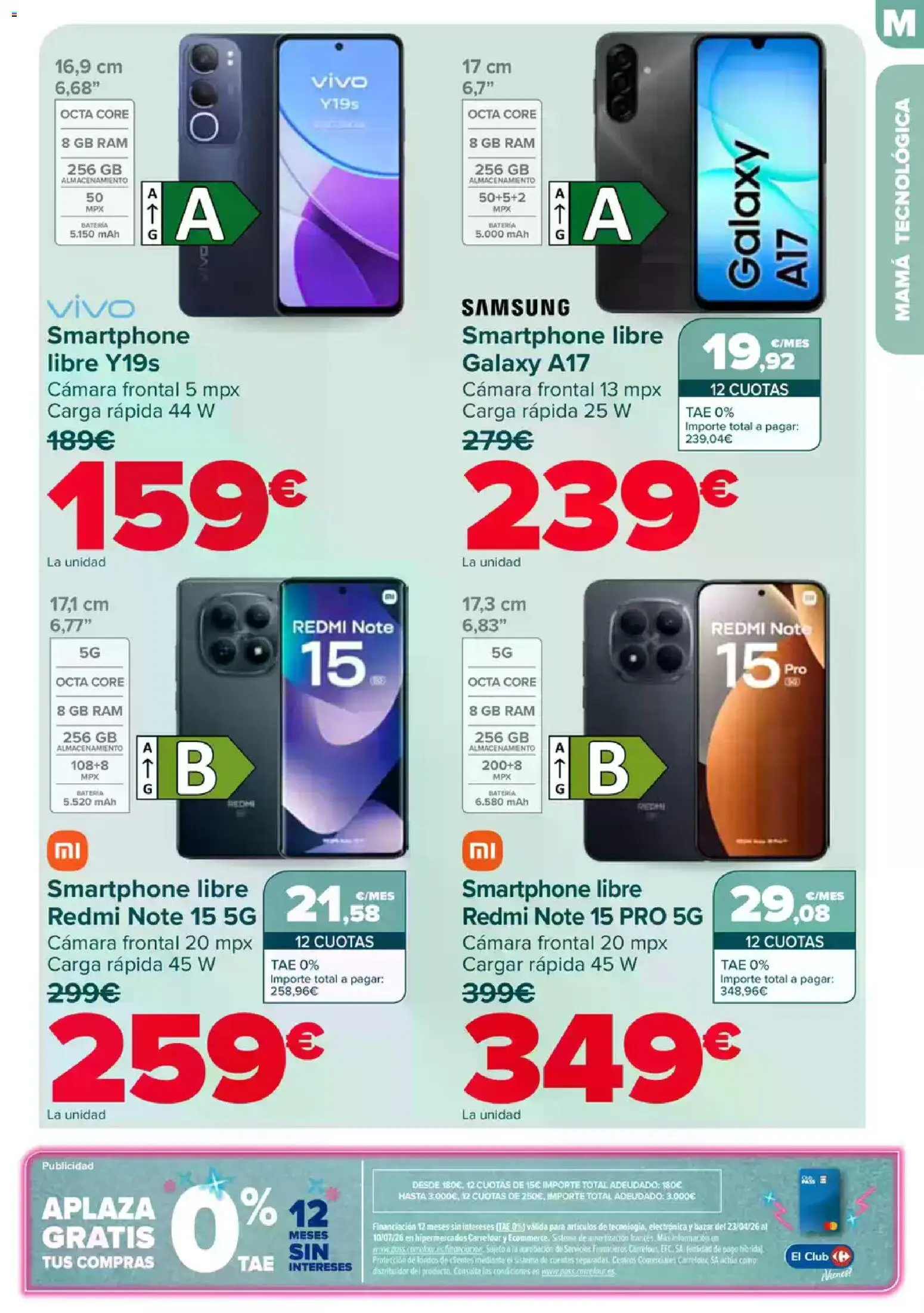 Carrefour Dia de la Madre │ válido desde el 23.04.2026 | Página: 13 | Productos: Smartphone, Cámara, Batería
