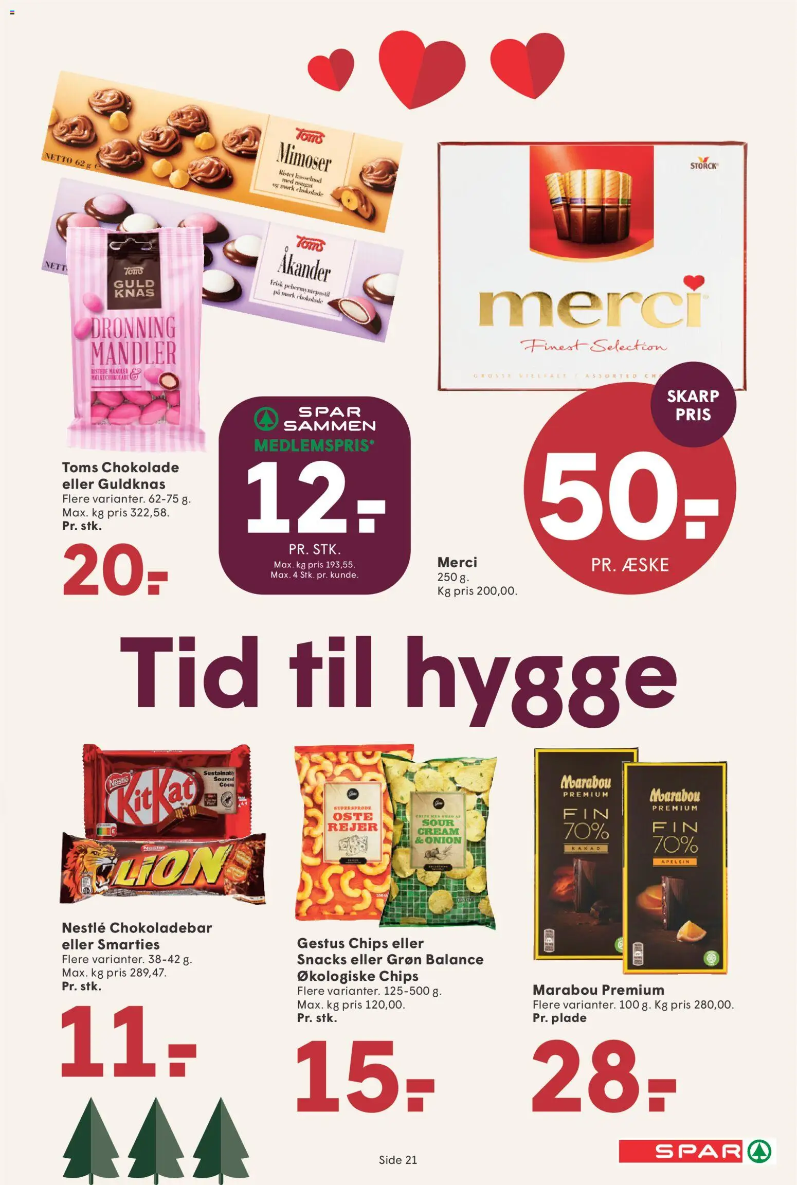 Spar tilbudsavis – gyldig fra 28.11.2025 | Side: 25 | Produkter: Chokolade, Chips, Mandler, Kakao