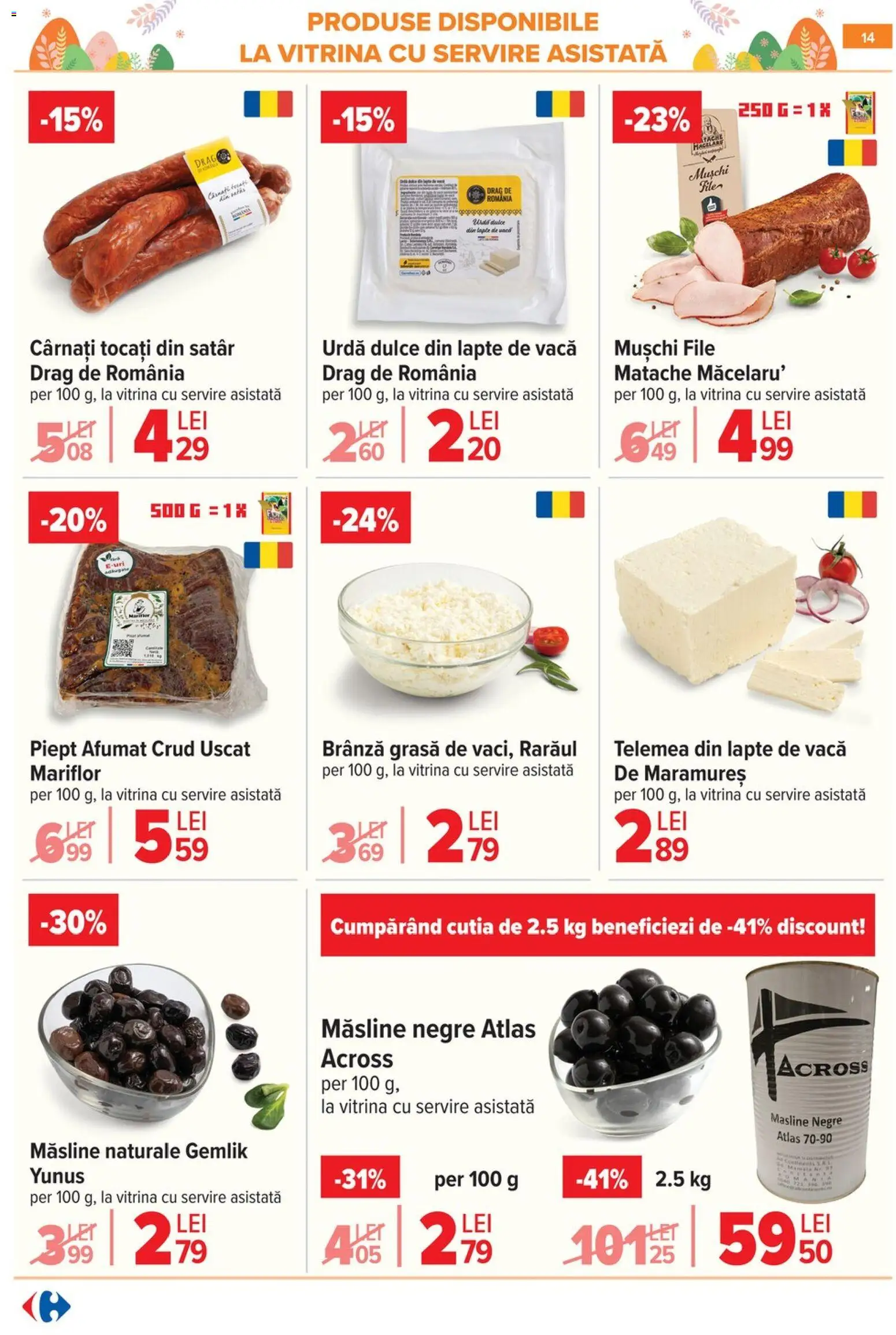 Noul catalog Carrefour – valabil de la 06.04.2026 | Pagină: 20 | Produse: Hijyenik ped, Măsline, Brânză, Cârnați