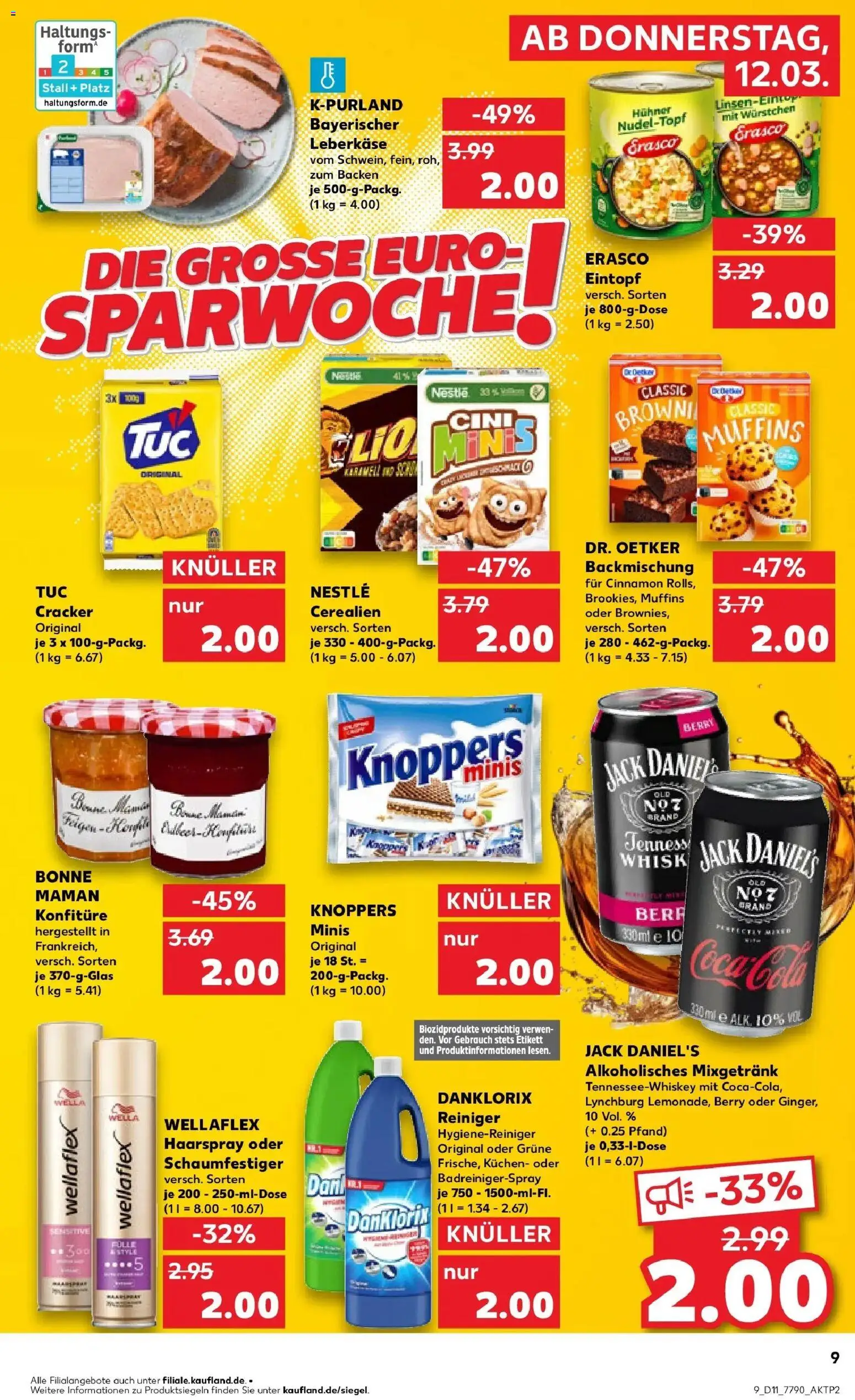 Kaufland Prospekt Arnstadt	 – gültig ab 09.03.2026 | Seite: 21 | Produkte: Jack Daniel's, Kuchen, Erasco, Bonne maman