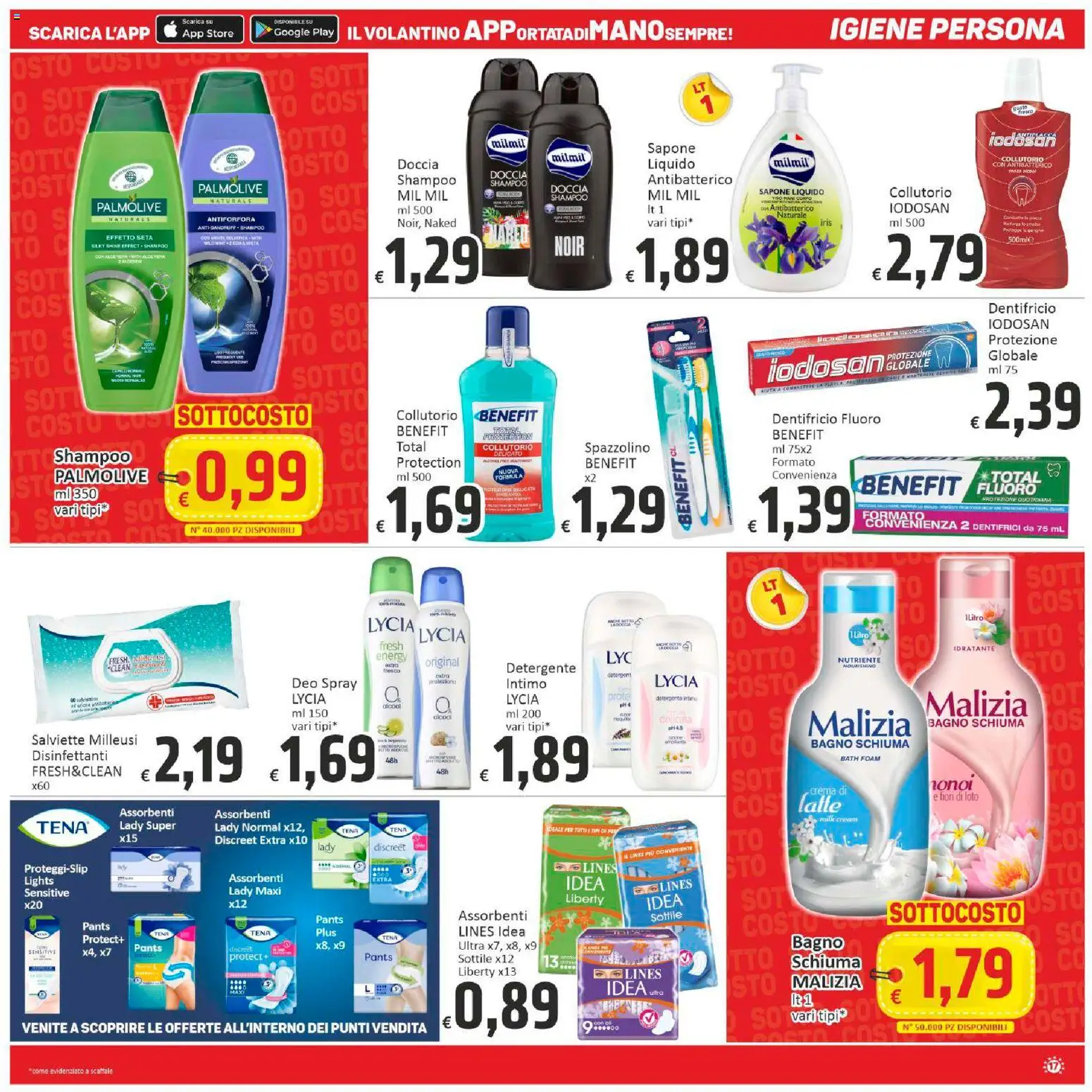 Volantino Paghi Poco del 29.01.2026 | Pagina: 17 | Prodotti: Shampoo, Collutorio, Detergente intimo, Detergente