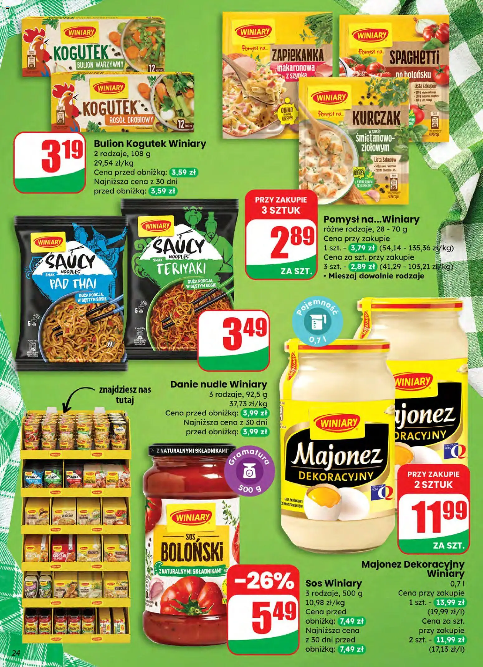 Dino Gazetka od 05.11.2025 | Strona: 24 | Produkty: Zapiekanka, Bulion warzywny, Majonez, Sos