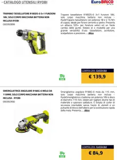 Anteprima del volantino Eurobrico Utensili Ryobi catalogo valido a partire dal 23.07.2025 | Pagina: 7 | Prodotti: Trapano, Disco, Smerigliatrice, Batteria