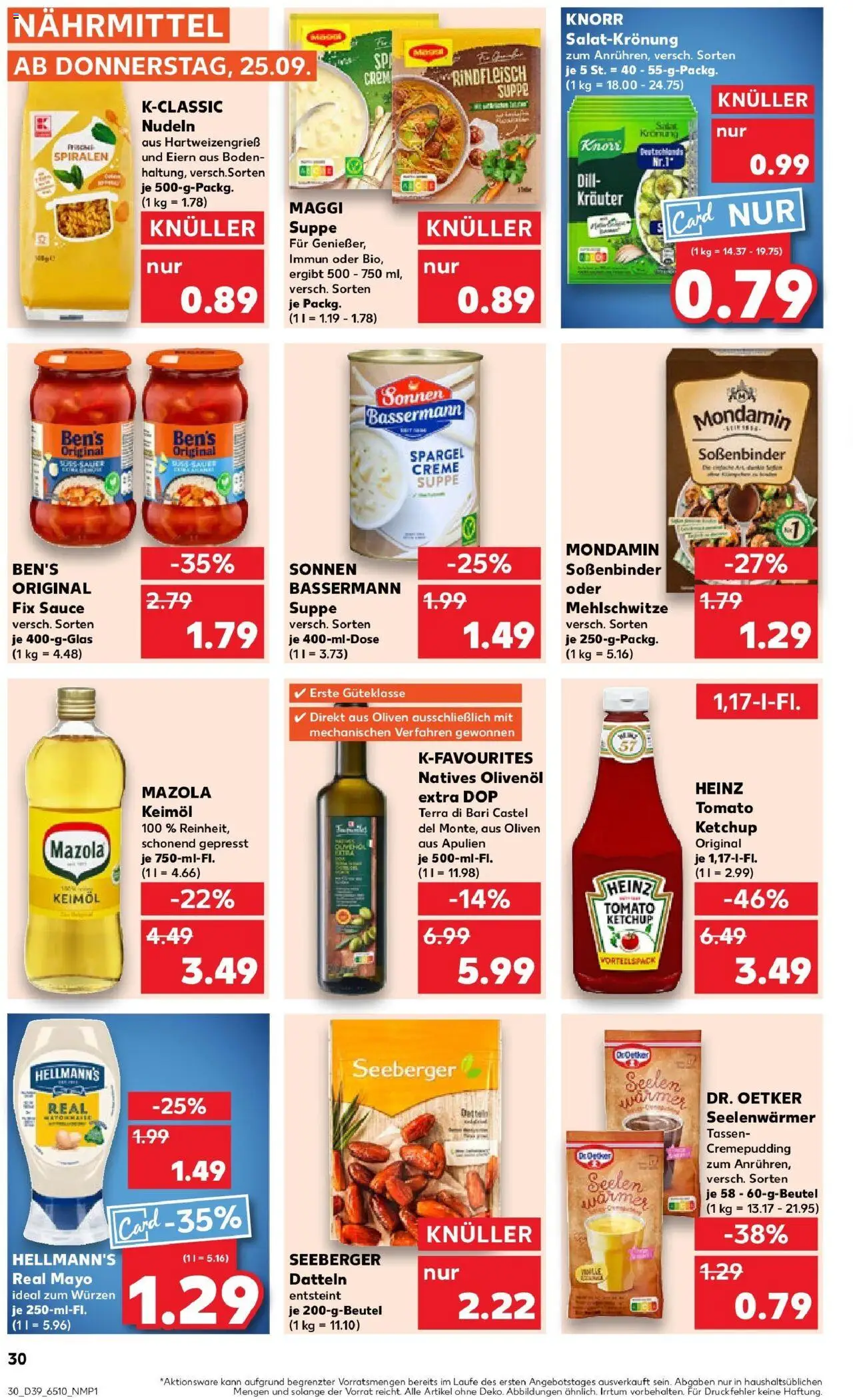 Kaufland prospekt Kerpen	 – gültig ab 28.09.2025 | Seite: 30 | Produkte: Maggi, Dressing, Creme, Ketchup