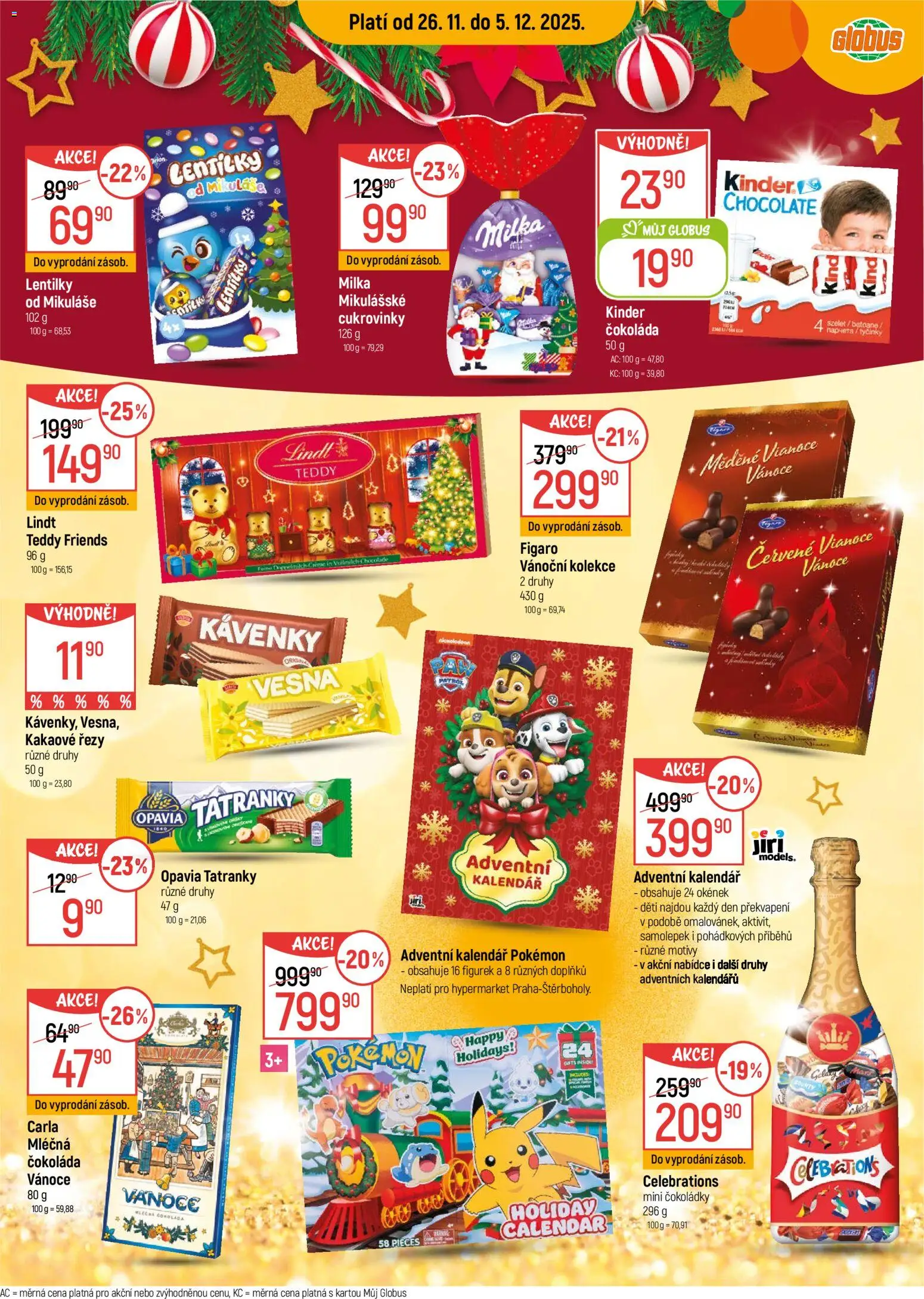 Globus leták - Karlovy Vary od 26.11.2025 | Strana: 17 | Produkty: Čokoláda, Milka, Tyčinky, Kalendář