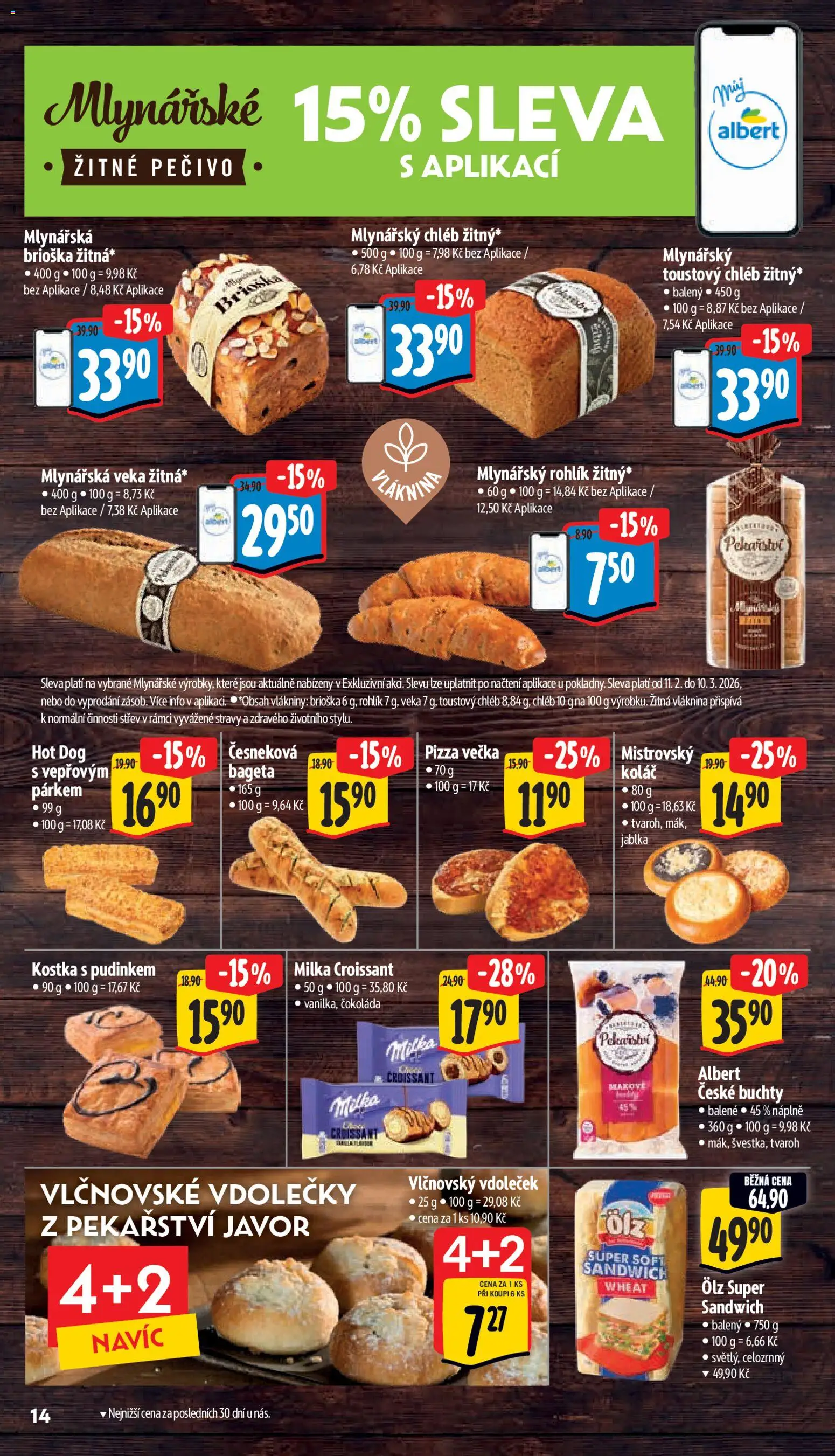 Albert leták - Supermarket od 04.03.2026 | Strana: 24 | Produkty: Brioška, Čokoláda, Hot dog, Bageta