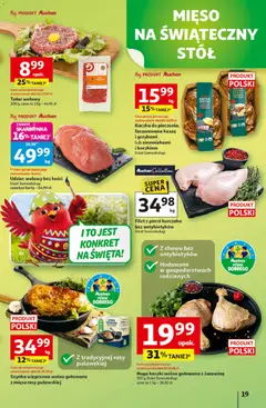 Pogląd oferty "Auchan gazetka - 30 Lat Hipermarket" - ważna od 31.03.2026 | Strona: 19 | Produkty: Tatar wołowy, Mięso, Szynka wieprzowa, Żurawina