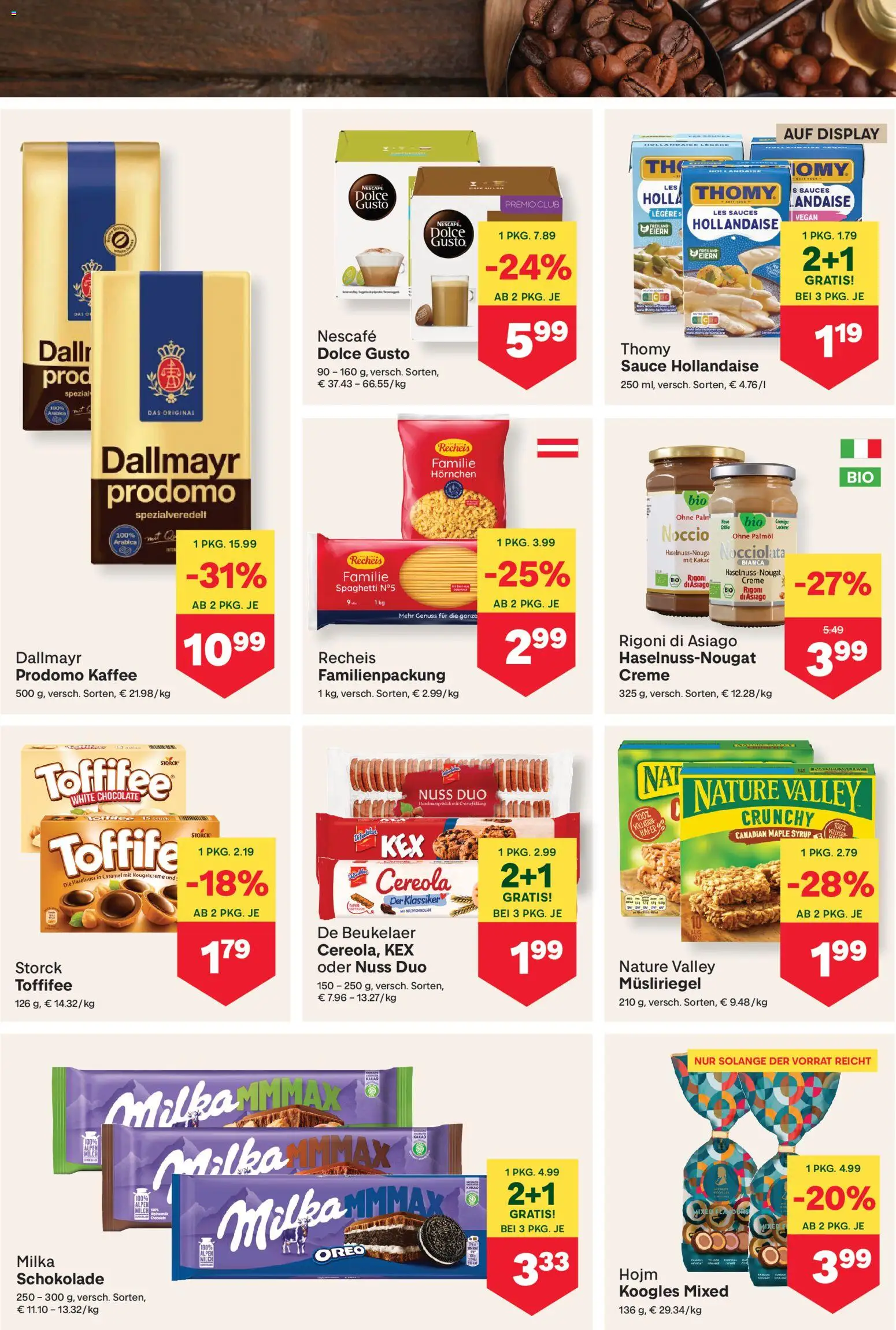 MPREIS Flugblatt gültig ab 16.04.2026 | Seite: 6 | Produkte: Milch, Hajdina liszt, Kaffee, Schokolade