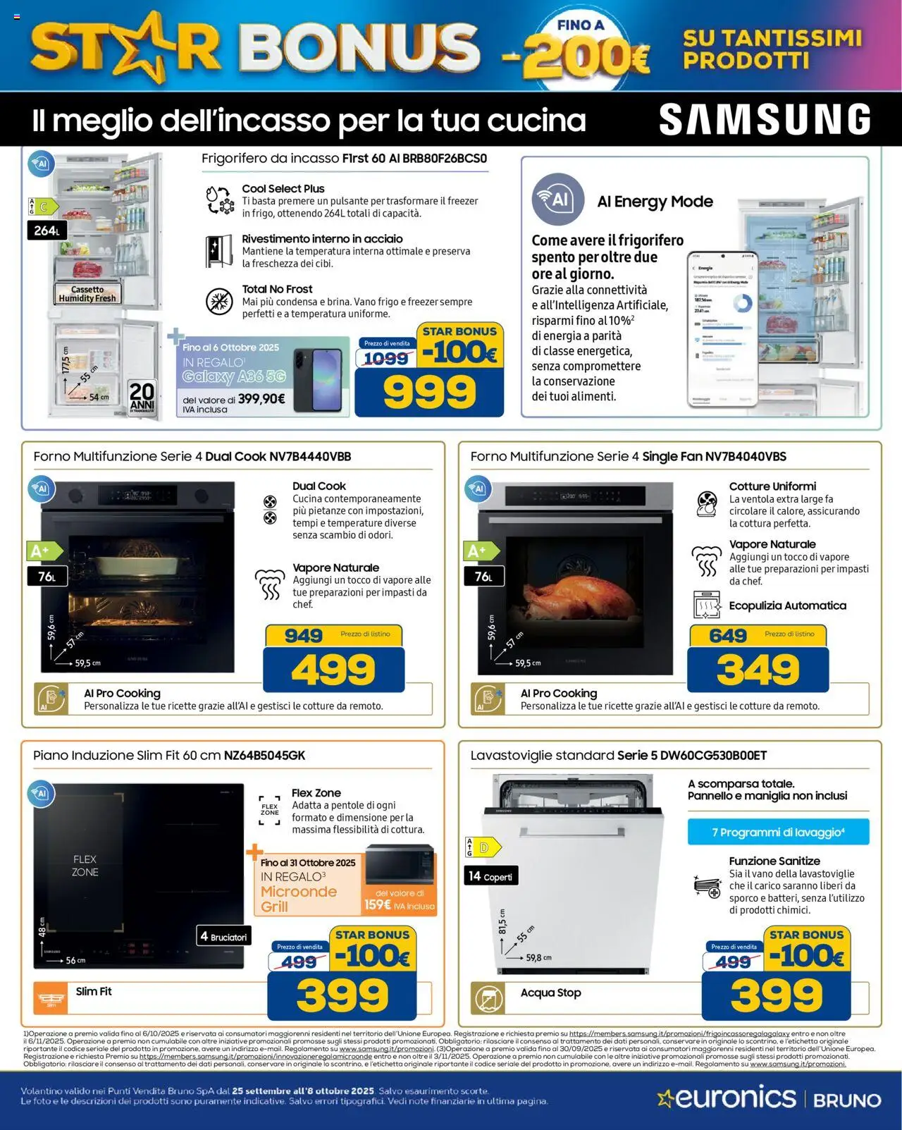 Volantino Euronics del 25.09.2025 | Pagina: 8 | Prodotti: Microonde, Acqua, Frigorifero, Fan