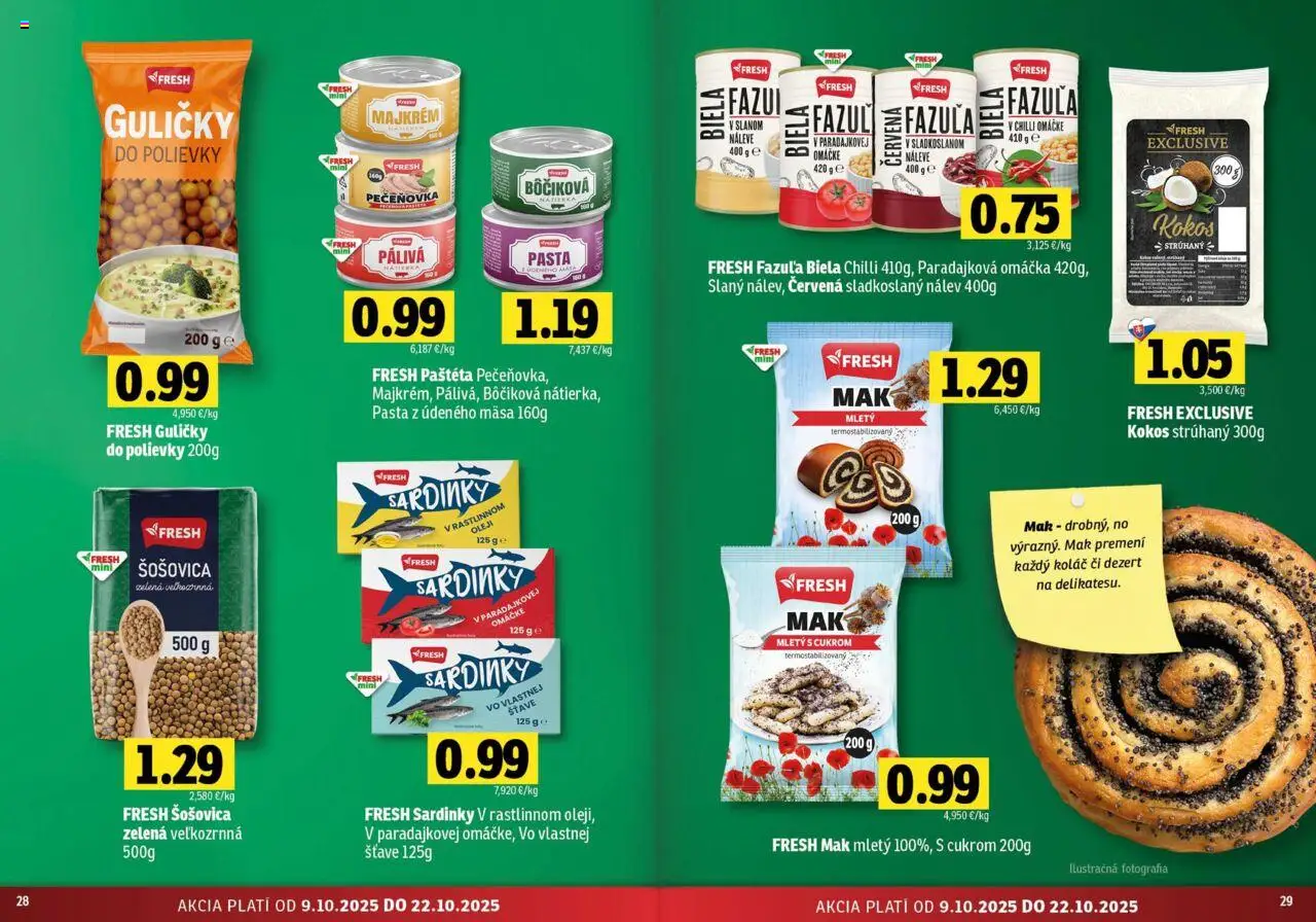 Nové Fresh akcie – leták je platný od 09.10.2025 | Strana: 15 | Produkty: Chilli, Fazuľa, Omáčka, Mak