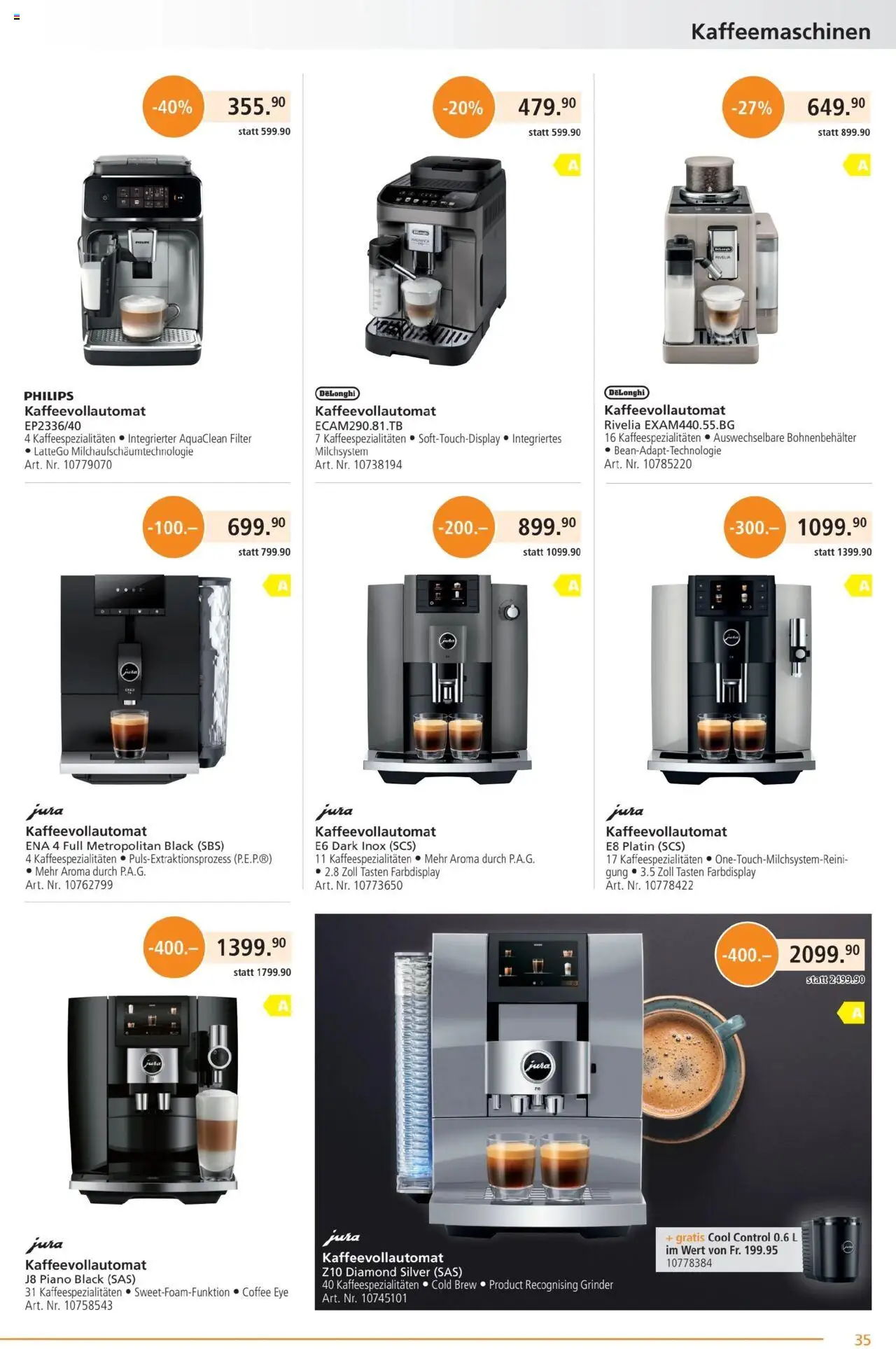 Fust Aktionen ab 28.07.2025 | Seite: 35 | Produkte: Jura, Kaffeevollautomat, Philips