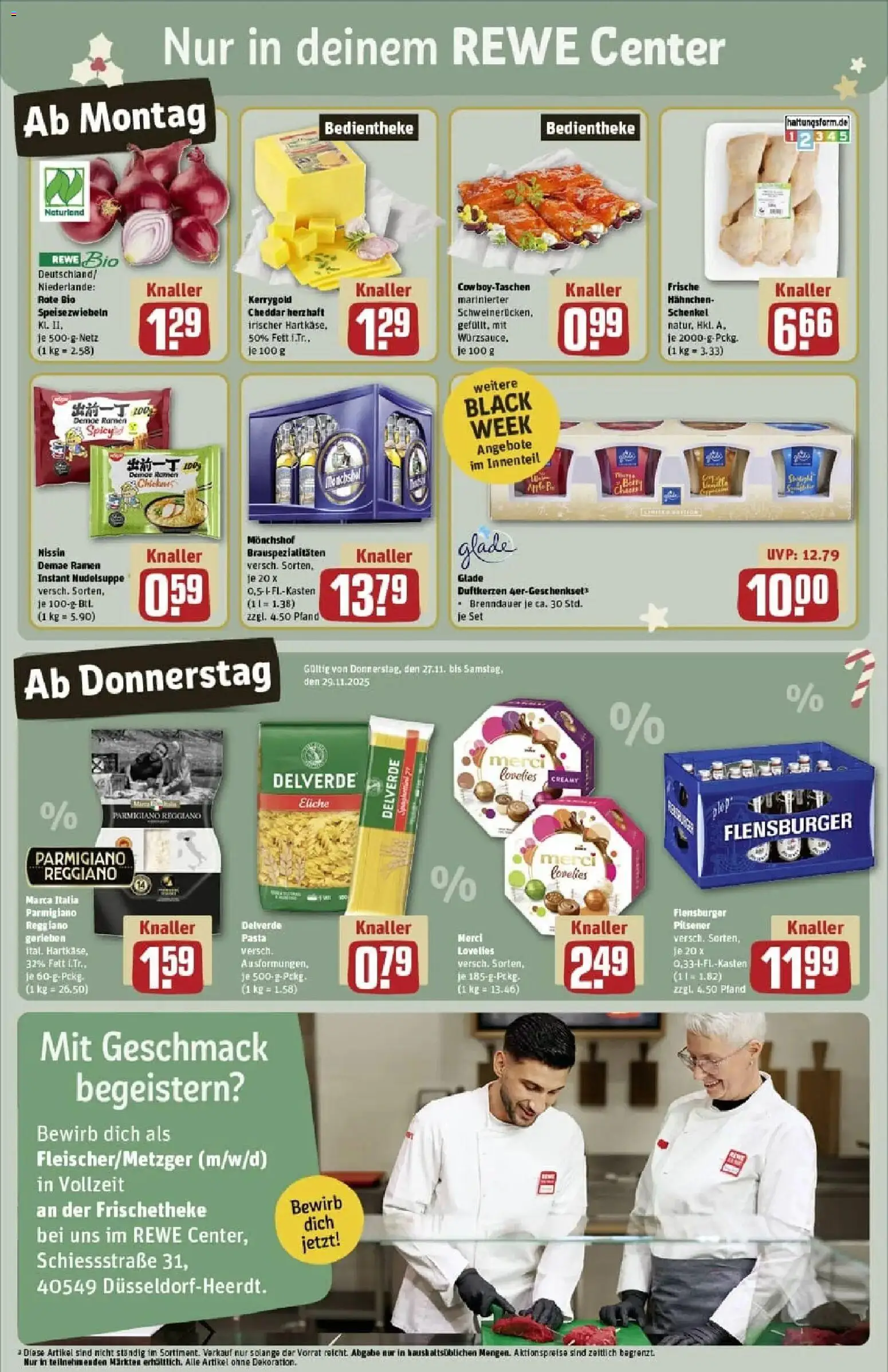 Rewe prospekt Düsseldorf / Heerdt	 – gültig ab 23.11.2025 | Seite: 5 | Produkte: Monchshof, Hahnchen, Flensburger, Pasta