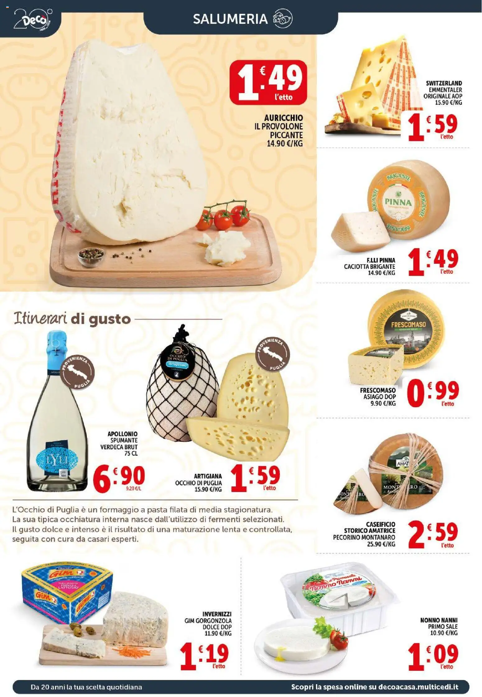 Volantino Decò del 17.03.2026 | Pagina: 4 | Prodotti: Provolone, Sale, Pasta, Gorgonzola