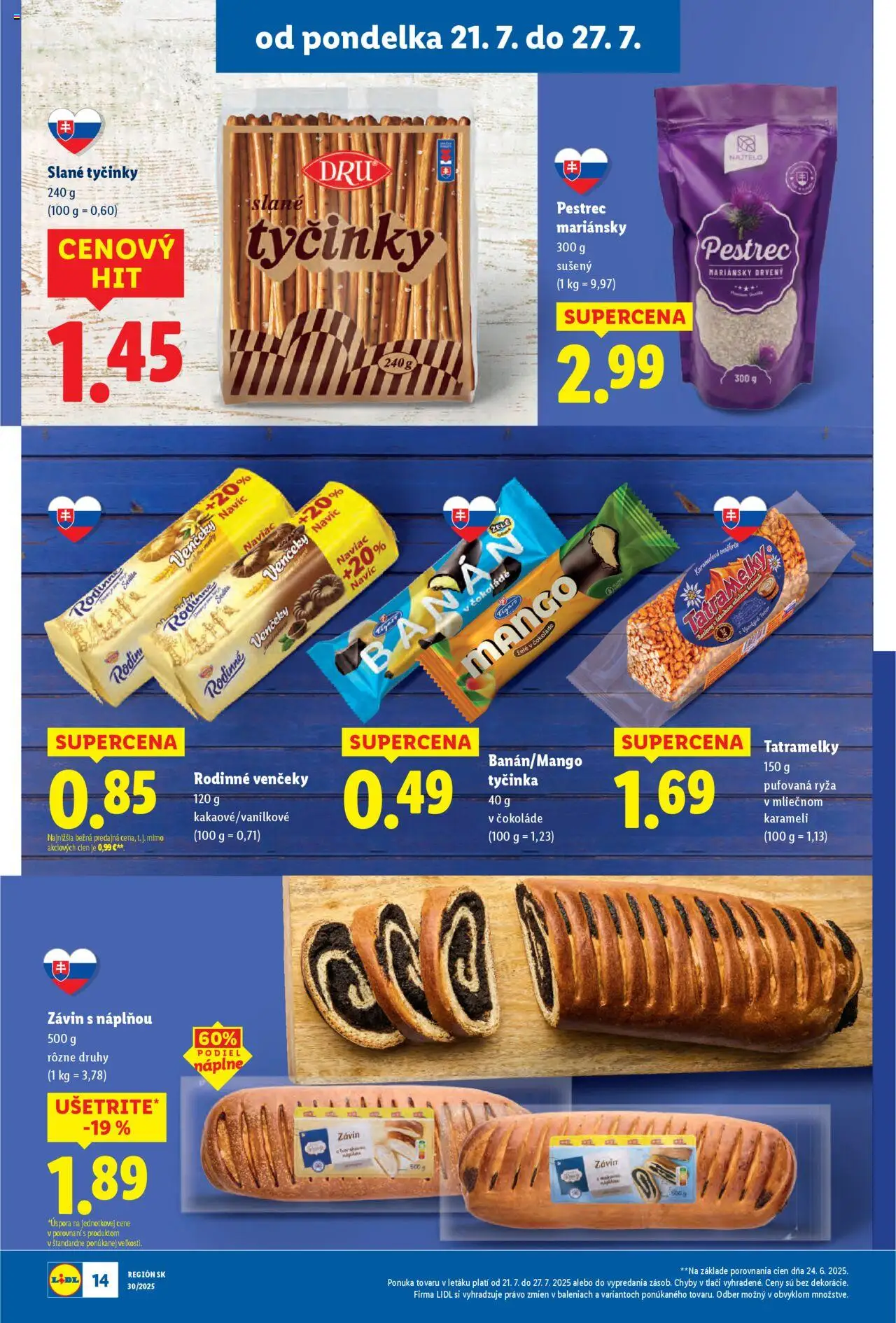 Lidl leták │ platný od 21.07.2025 | Strana: 18 | Produkty: Ryža, Závin, Mango