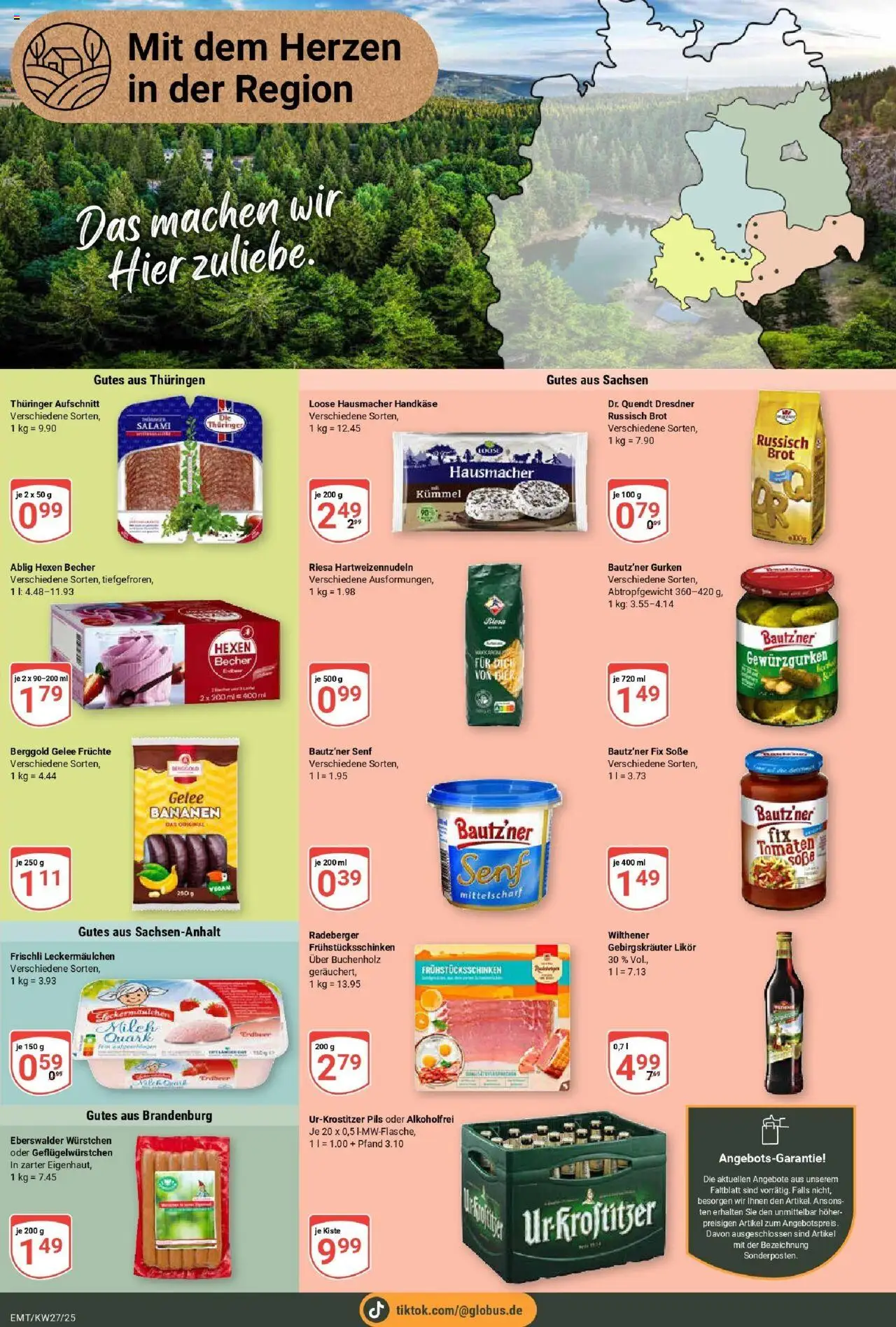 Globus prospekt Mittelhausen	 - gültig ab dem 29.06.2025 | Seite: 17 | Produkte: Likör, Bananen, Soße, Salami