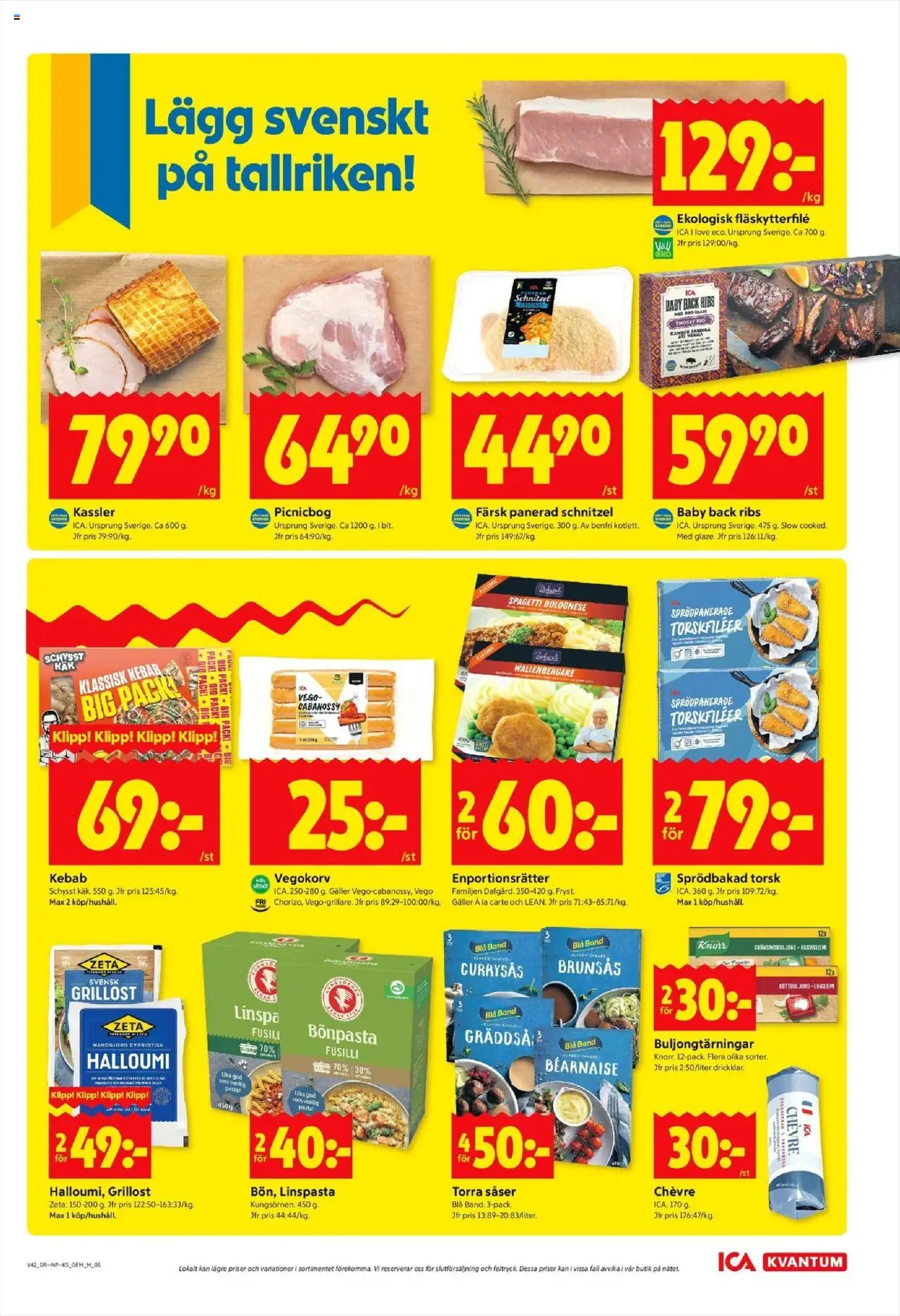 ICA Kvantum reklamblad aktuell från 13.10.2025 | Sida: 5 | Produkter: Kassler, Grillost, Galler, Fläskytterfilé