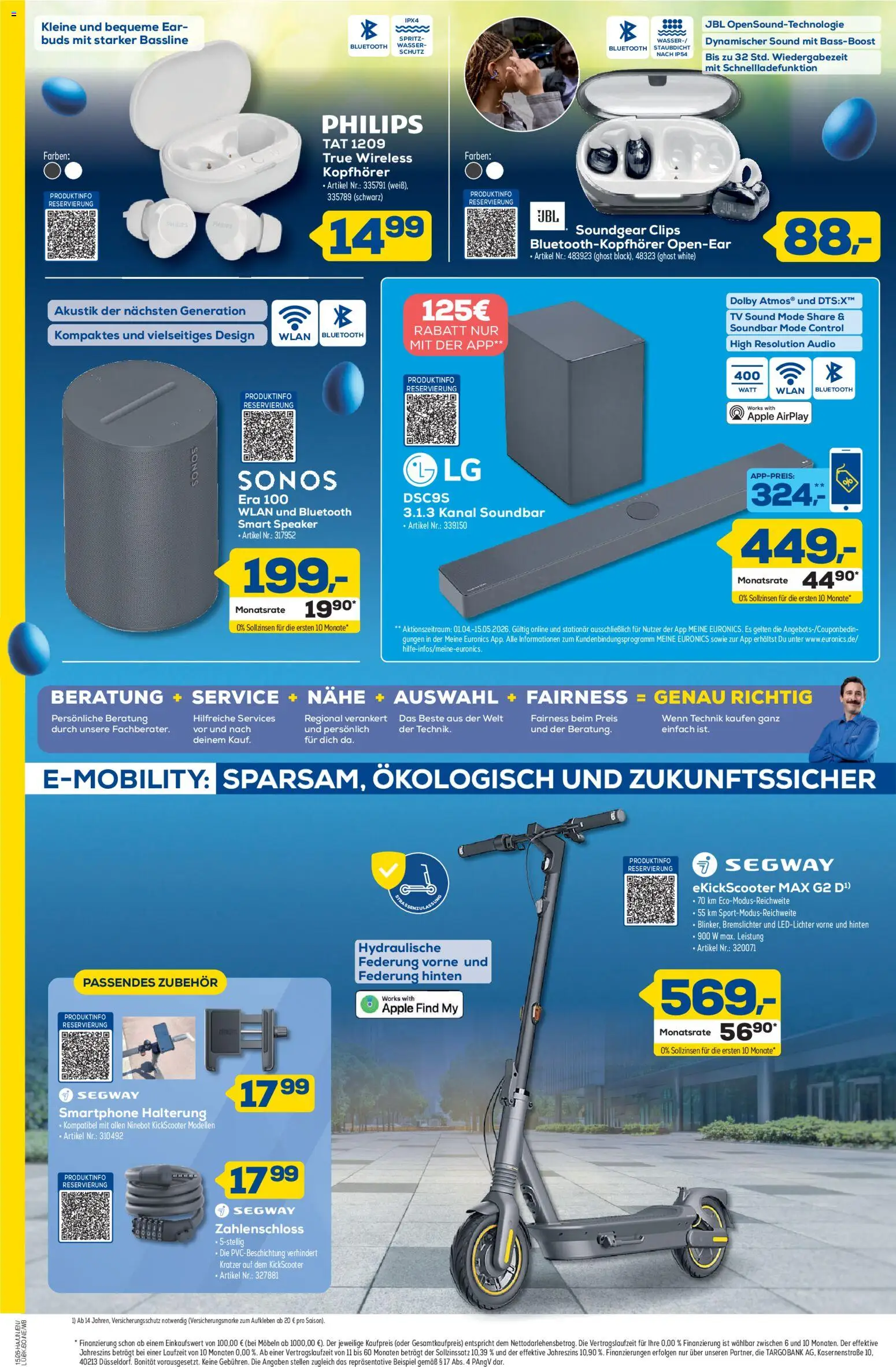 Euronics Oster Deals Berlet – gültig ab 02.04.2026 | Seite: 4 | Produkte: Philips, Soundbar, Audio, Kopfhörer