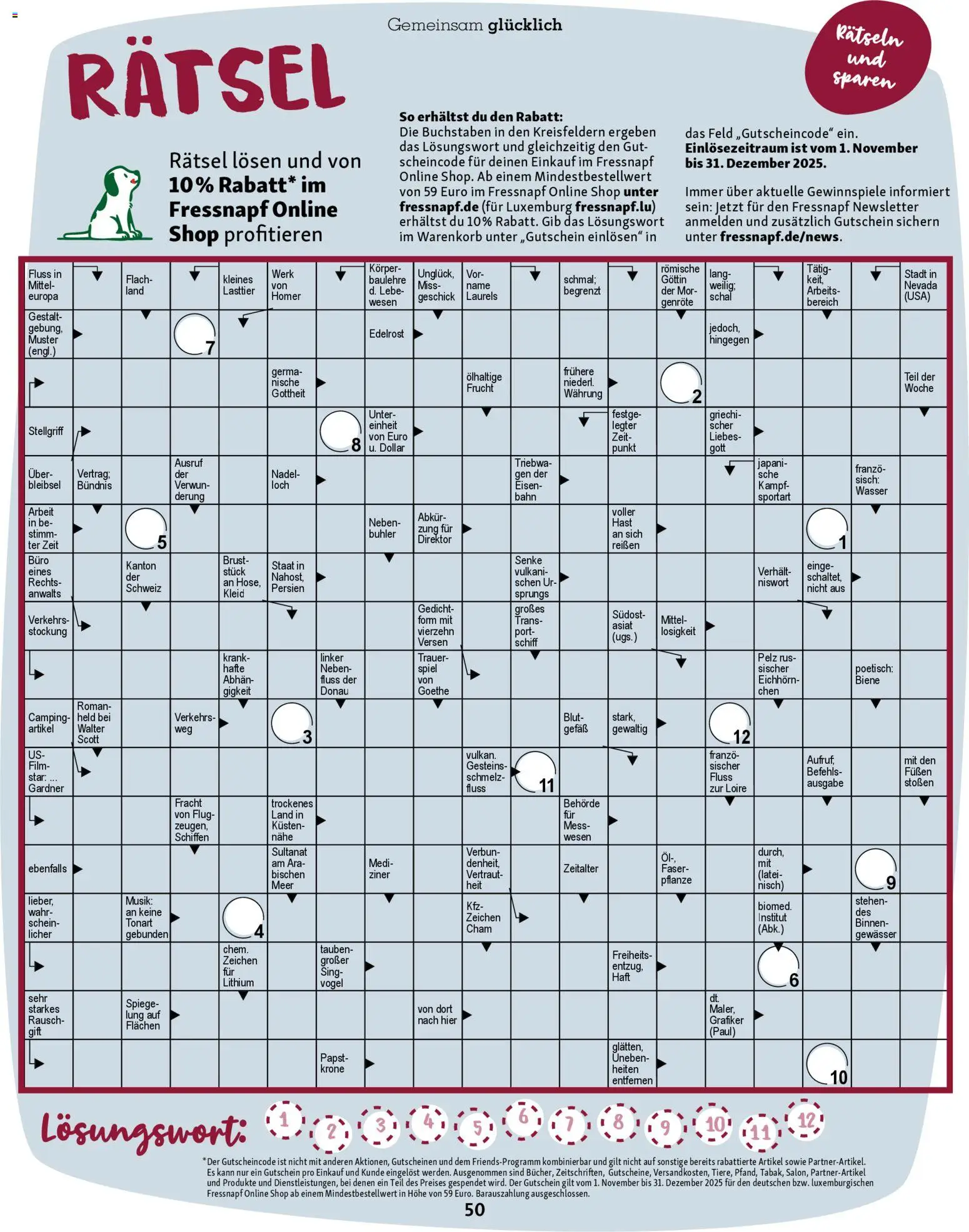 Fressnapf Magazin – gültig ab 01.11.2025 | Seite: 50 | Produkte: Öl, Schal, Kleid, Eisen
