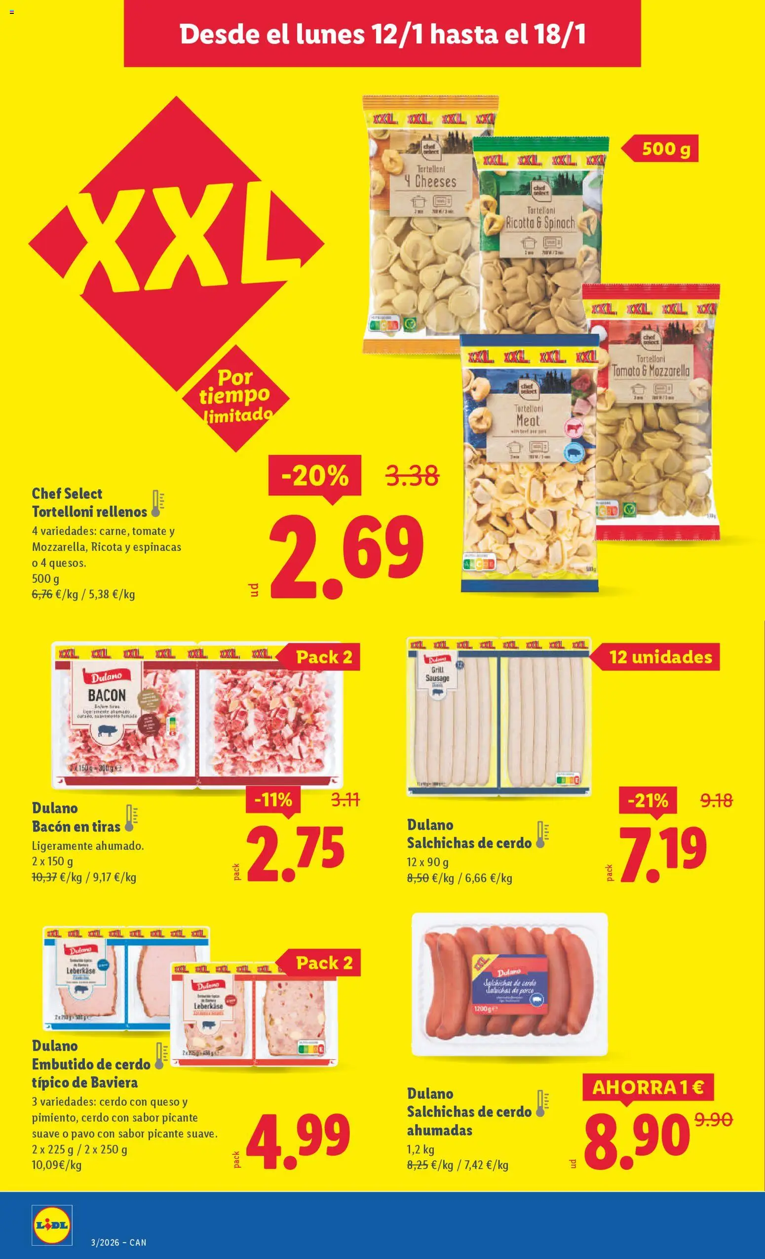 Lidl -Canarias │ válido desde el 12.01.2026 | Página: 8 | Productos: Queso, Cerdo, Πορσελάνη