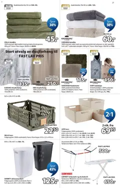 Forhåndsvisning av JYSK kundeavis gyldig fra 27.04.2026 | Side: 21 | Produkter: Badekåpe, Суміш дитяча, Dusjforheng, Skittentøyskurv