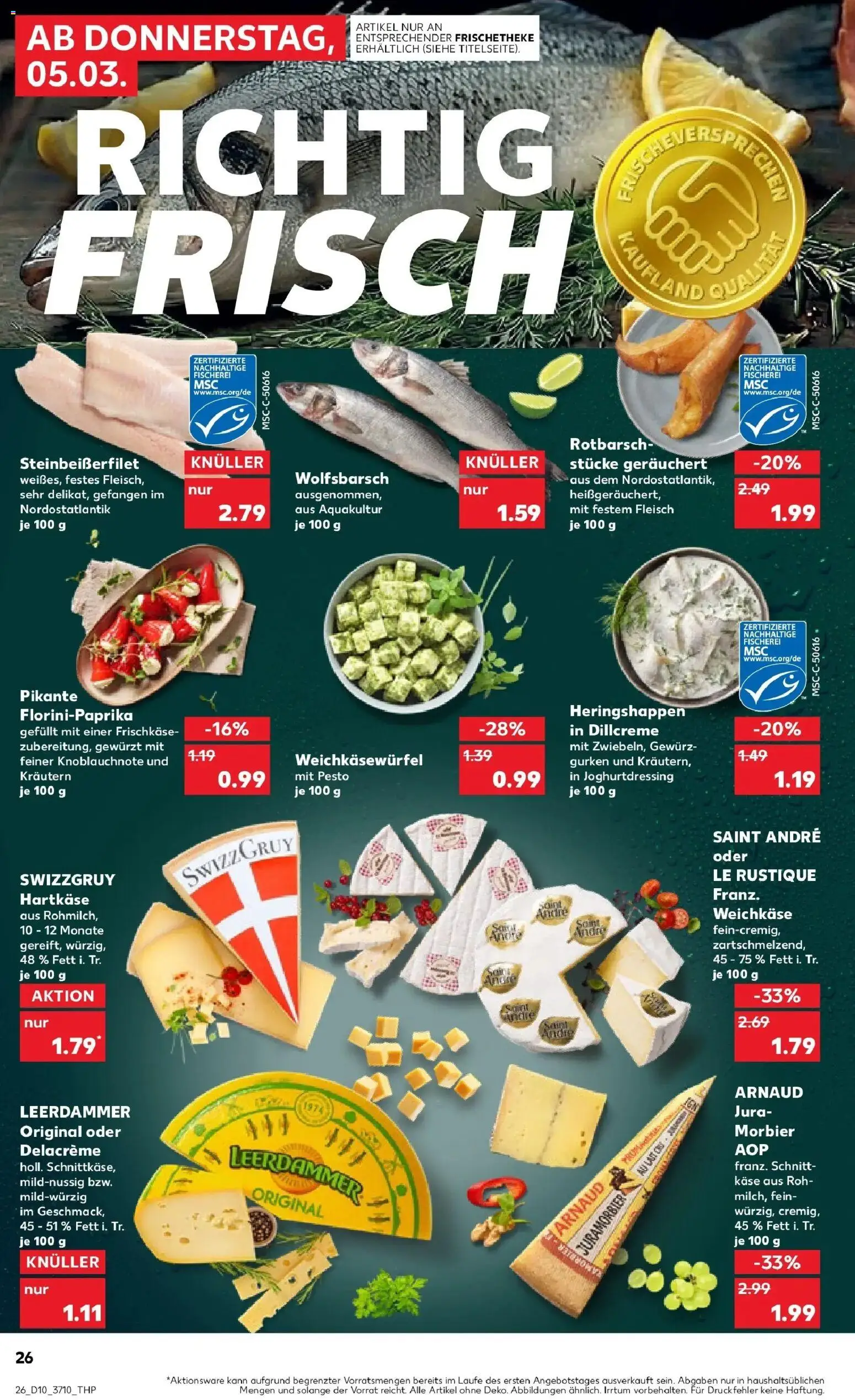Kaufland Prospekt Potsdam	 – gültig ab 02.03.2026 | Seite: 38 | Produkte: Jura, Käse, Leerdammer, Gurken