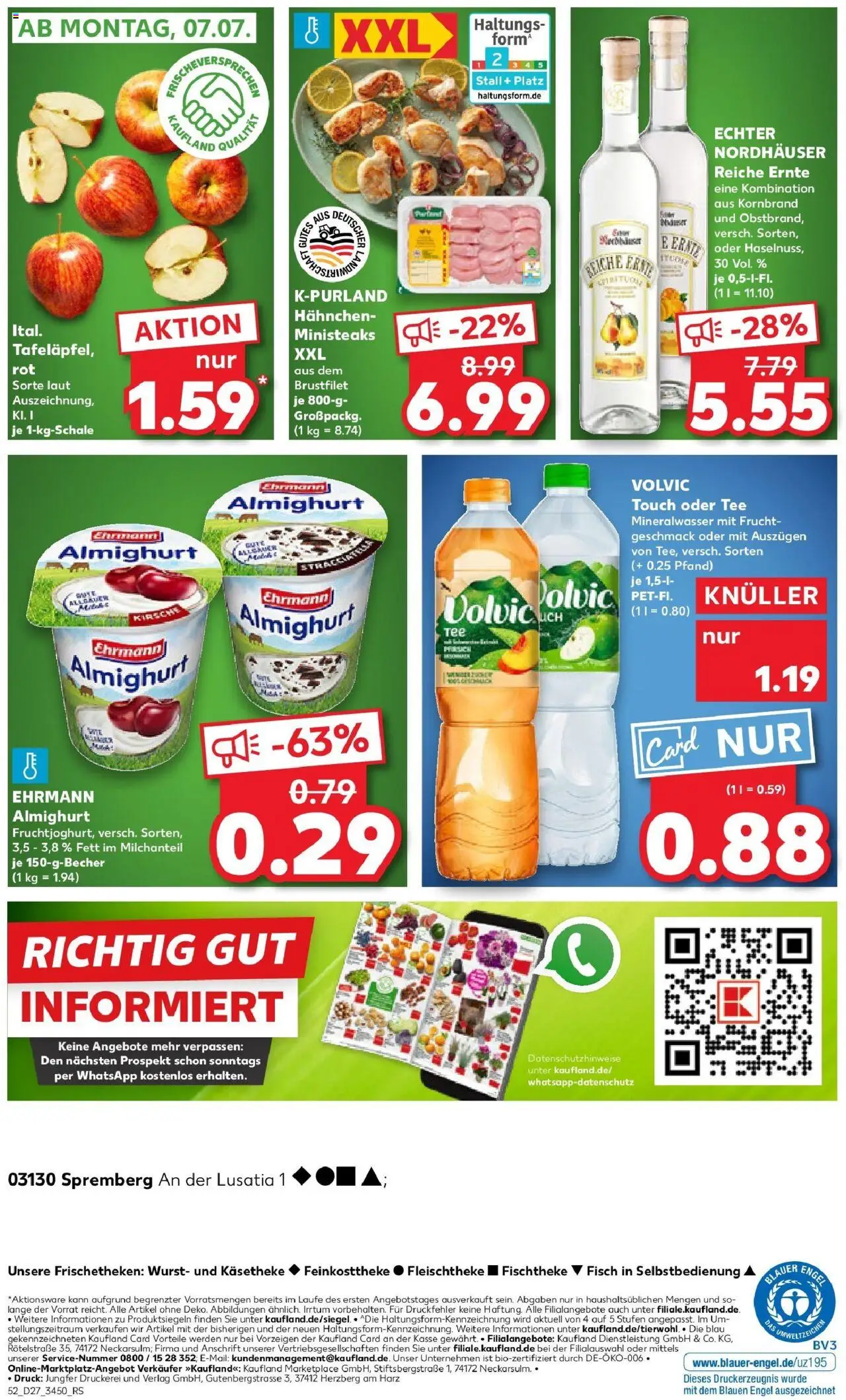 Kaufland prospekt Spremberg	 - gültig ab dem 03.07.2025 | Seite: 52 | Produkte: Ehrmann almighurt, Volvic touch, Mineralwasser, Tee