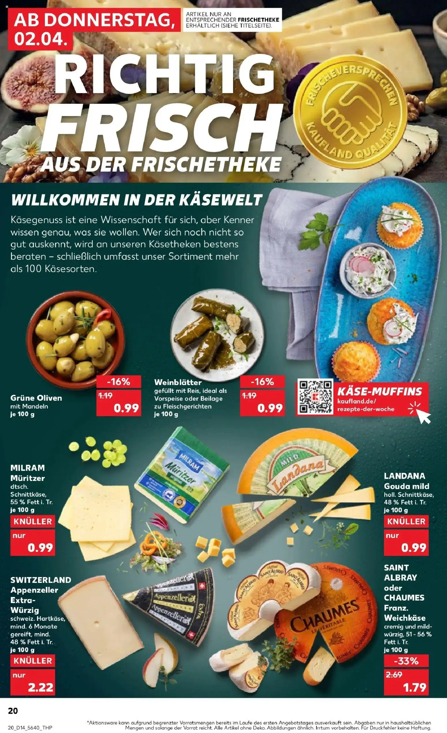 Kaufland Prospekt Delitzsch	 – gültig ab 02.04.2026 | Seite: 20 | Produkte: Gouda, Mandeln, Milram