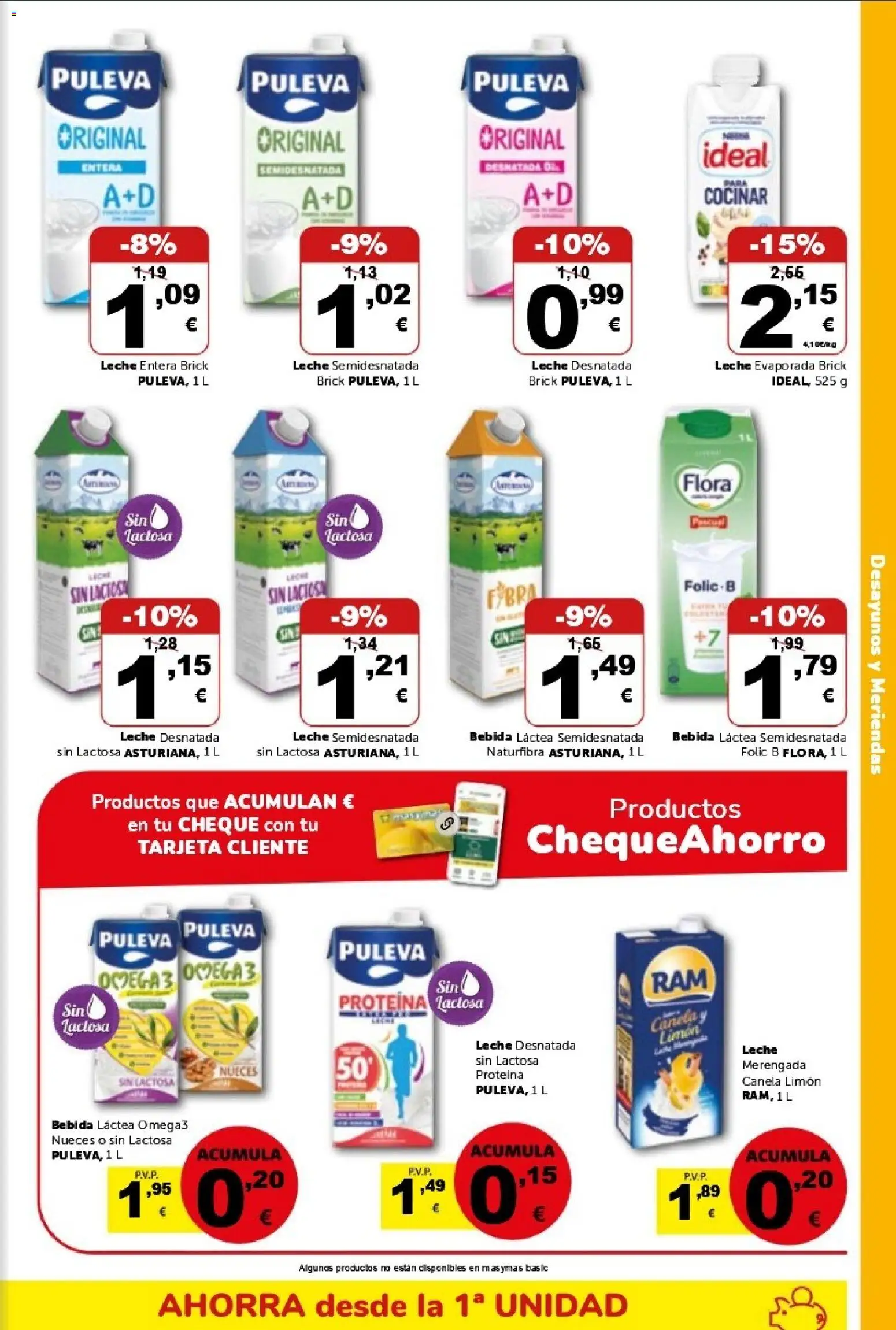 Masymas folleto │ válido desde el 24.04.2026 | Página: 9 | Productos: Leche desnatada, Leche sin lactosa, Leche entera, Leche